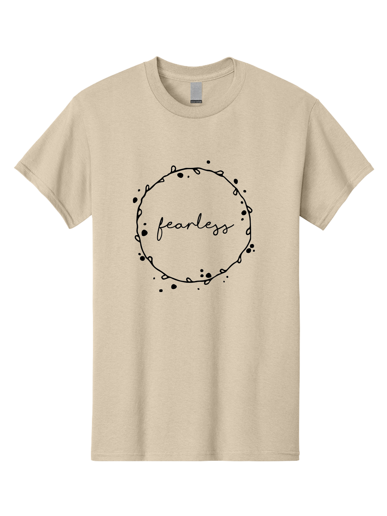 Fearless Men'S Graphic Tee, 100% Cotton, Comfortable Casual Summer Wear, Machine Washable, Fearless, Hand Drawn Circle, Inspirational Quote, Motivational Words, Modern Typography, Splash Effect, Abstract Design, Minimalist Style Aac712