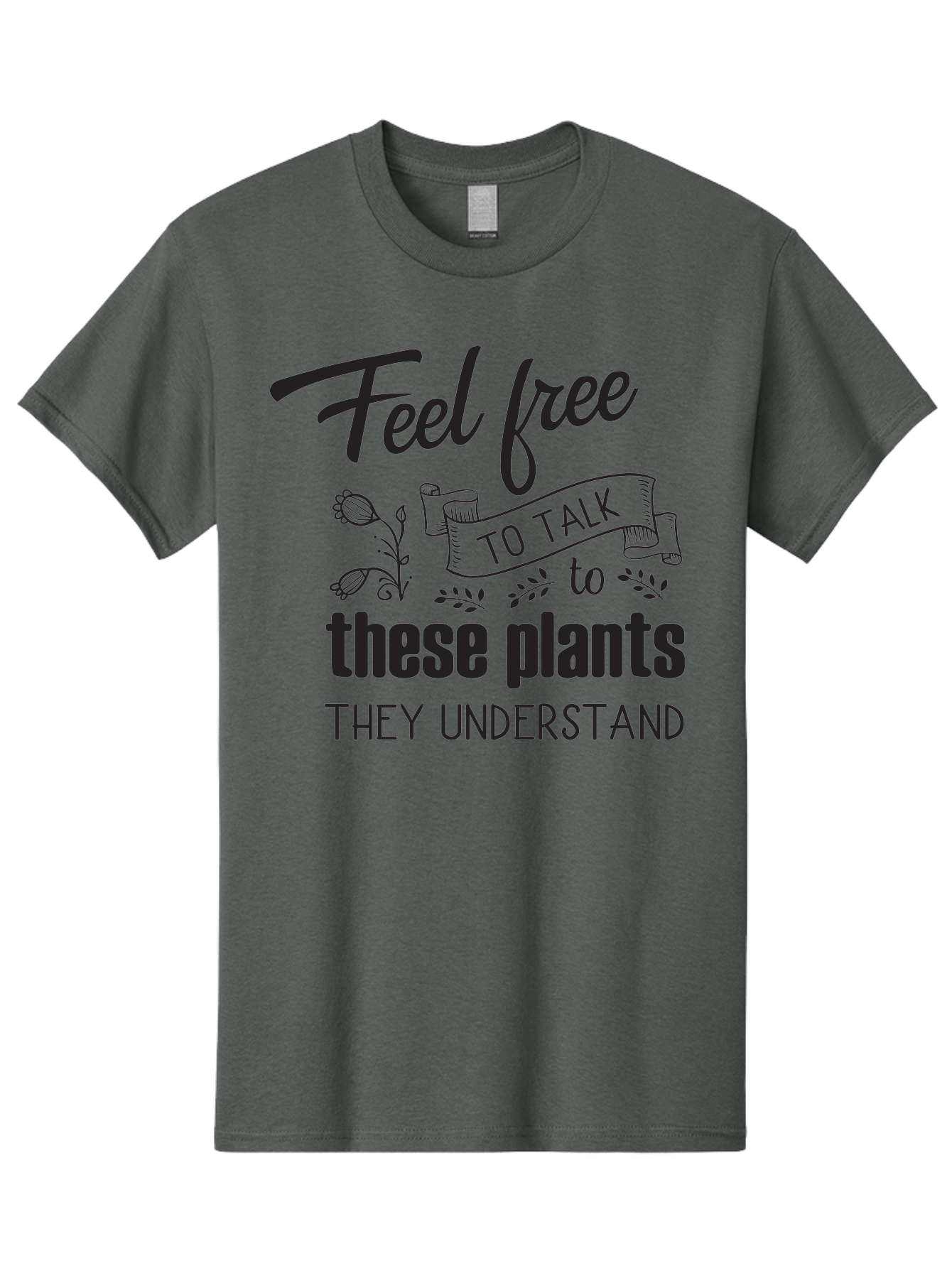 Feel-Free-To-Talk-To-These-Plants Men'S Graphic Tee, 100% Cotton, Comfortable Casual Summer Wear, Machine Washable, Feel Free To Talk To Plants, Plant Love, Plant Care, Gardening Tips, Plant Quotes, Nature Lovers, Green Thumb, Houseplants, Aac713