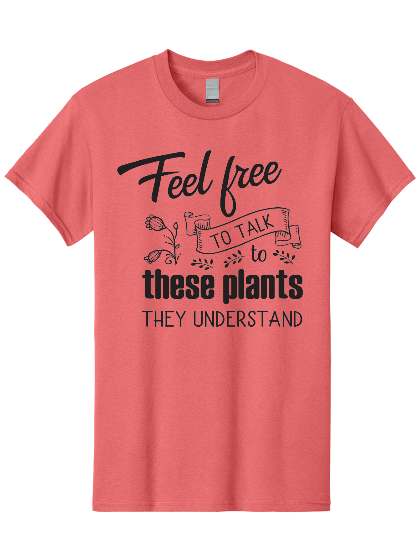 Feel-Free-To-Talk-To-These-Plants Men'S Graphic Tee, 100% Cotton, Comfortable Casual Summer Wear, Machine Washable, Feel Free To Talk To Plants, Plant Love, Plant Care, Gardening Tips, Plant Quotes, Nature Lovers, Green Thumb, Houseplants, Aac713