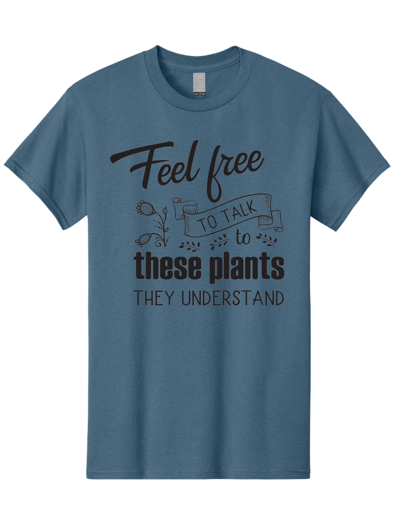 Feel-Free-To-Talk-To-These-Plants Men'S Graphic Tee, 100% Cotton, Comfortable Casual Summer Wear, Machine Washable, Feel Free To Talk To Plants, Plant Love, Plant Care, Gardening Tips, Plant Quotes, Nature Lovers, Green Thumb, Houseplants, Aac713