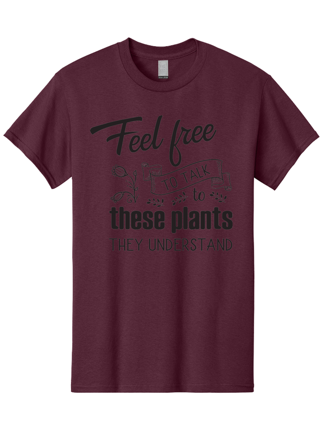 Feel-Free-To-Talk-To-These-Plants Men'S Graphic Tee, 100% Cotton, Comfortable Casual Summer Wear, Machine Washable, Feel Free To Talk To Plants, Plant Love, Plant Care, Gardening Tips, Plant Quotes, Nature Lovers, Green Thumb, Houseplants, Aac713