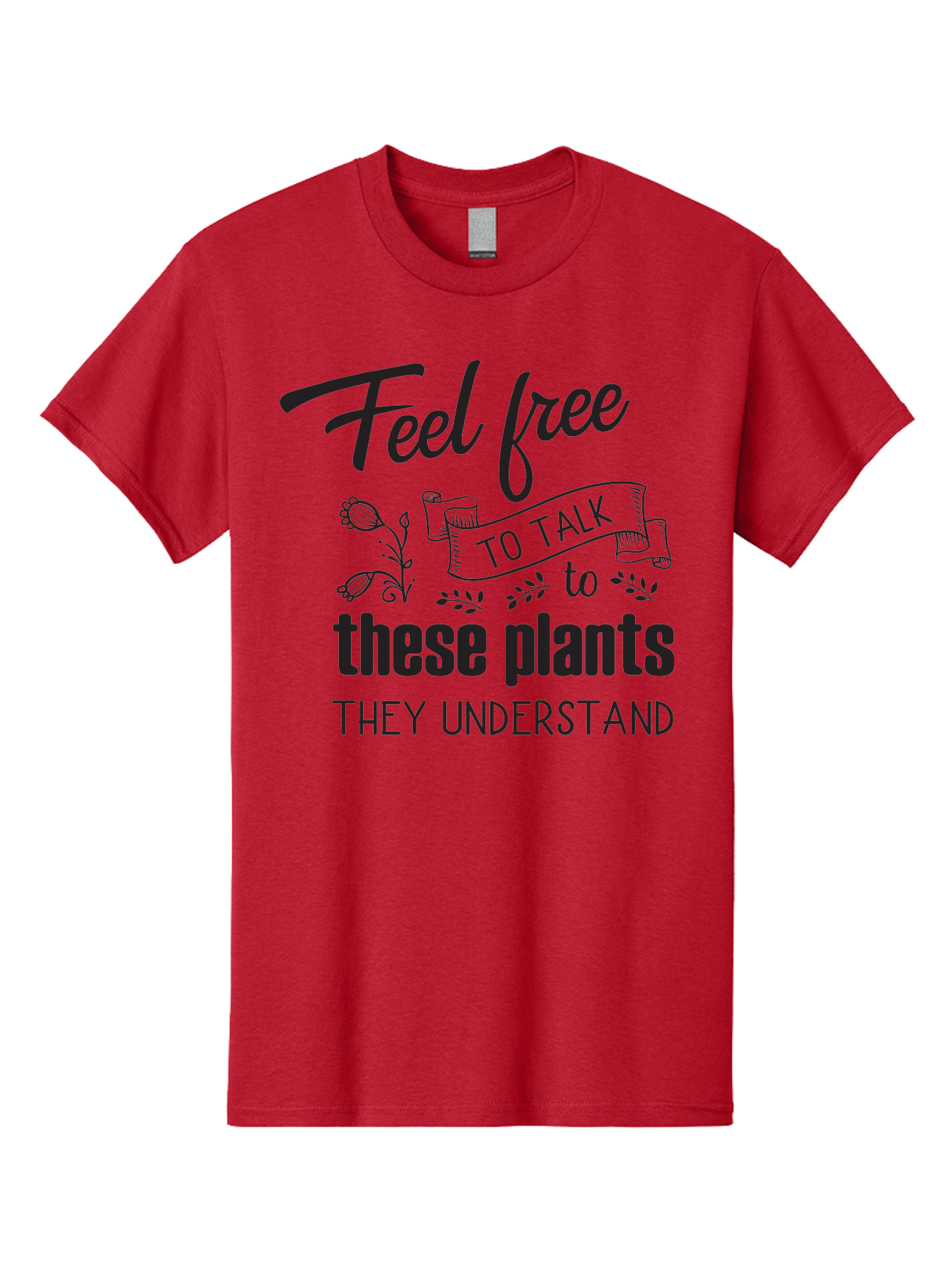 Feel-Free-To-Talk-To-These-Plants Men'S Graphic Tee, 100% Cotton, Comfortable Casual Summer Wear, Machine Washable, Feel Free To Talk To Plants, Plant Love, Plant Care, Gardening Tips, Plant Quotes, Nature Lovers, Green Thumb, Houseplants, Aac713