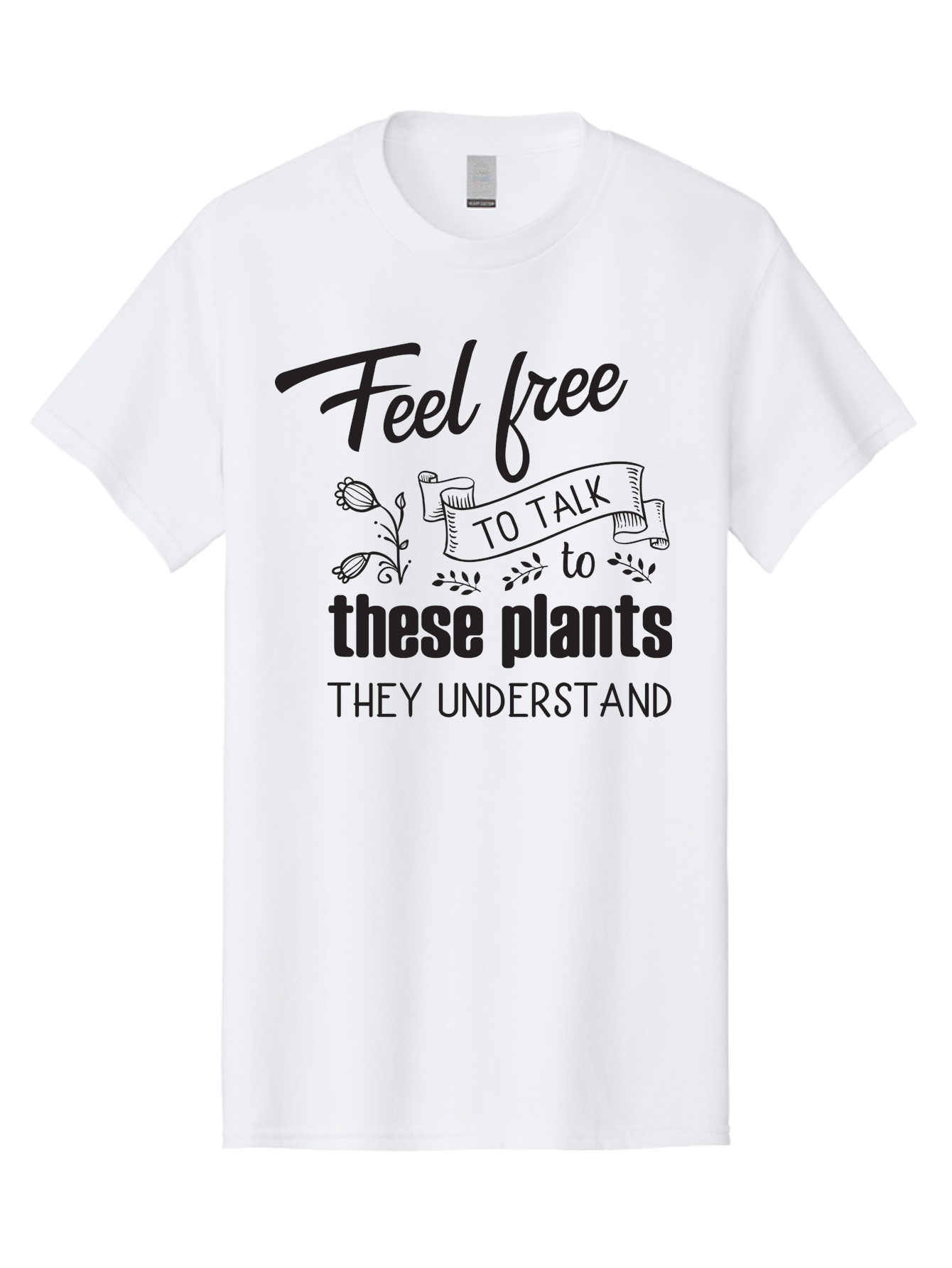 Feel-Free-To-Talk-To-These-Plants Men'S Graphic Tee, 100% Cotton, Comfortable Casual Summer Wear, Machine Washable, Feel Free To Talk To Plants, Plant Love, Plant Care, Gardening Tips, Plant Quotes, Nature Lovers, Green Thumb, Houseplants, Aac713