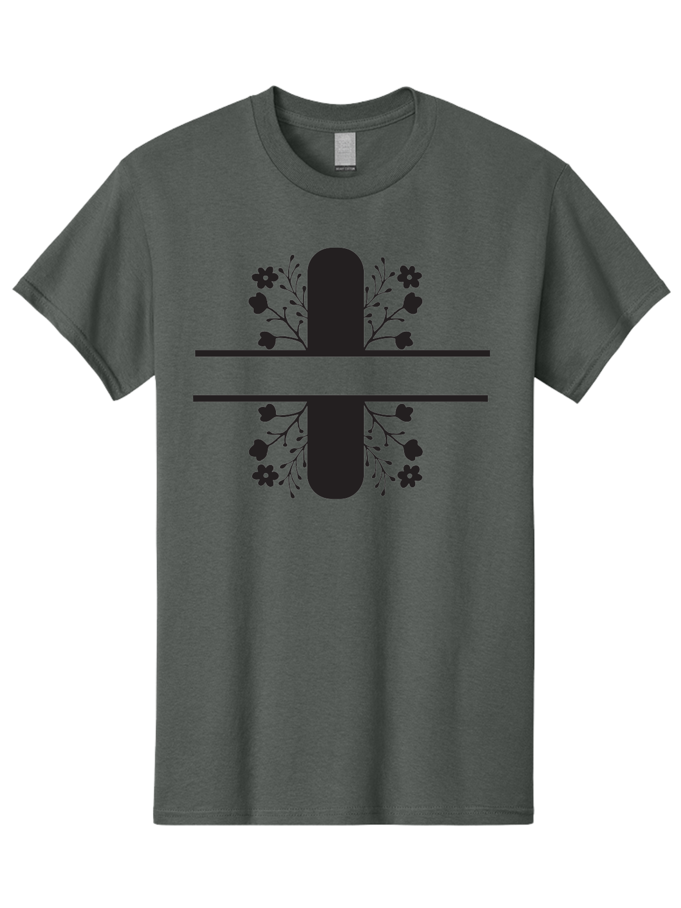 Fleur-De-Lis Men'S Graphic Tee, 100% Cotton, Comfortable Casual Summer Wear, Machine Washable, Addition Symbol, Plus Sign, Black Silhouette, Floral Design, Flowers And Leaves, Geometric Pattern, Simple Icon Aac718