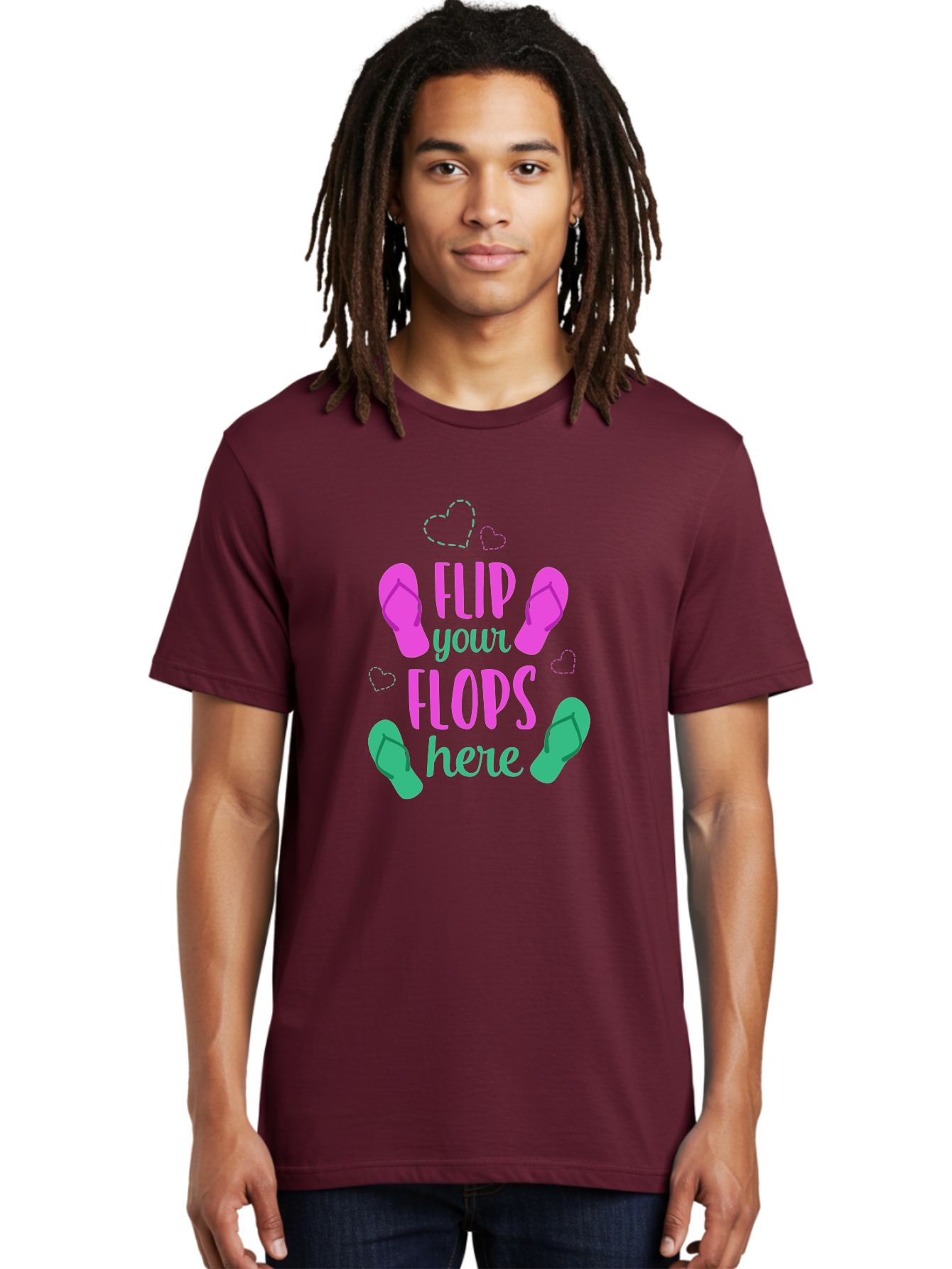 Flip-Flops Men'S Graphic Tee, 100% Cotton, Comfortable Casual Summer Wear, Machine Washable, Flip Flops, Summer Vibes, Beachwear, Tropical Style, Fashion Accessories, Playful Design, Casual Footwear, Vacation Mode, Fun Graphics Aac719