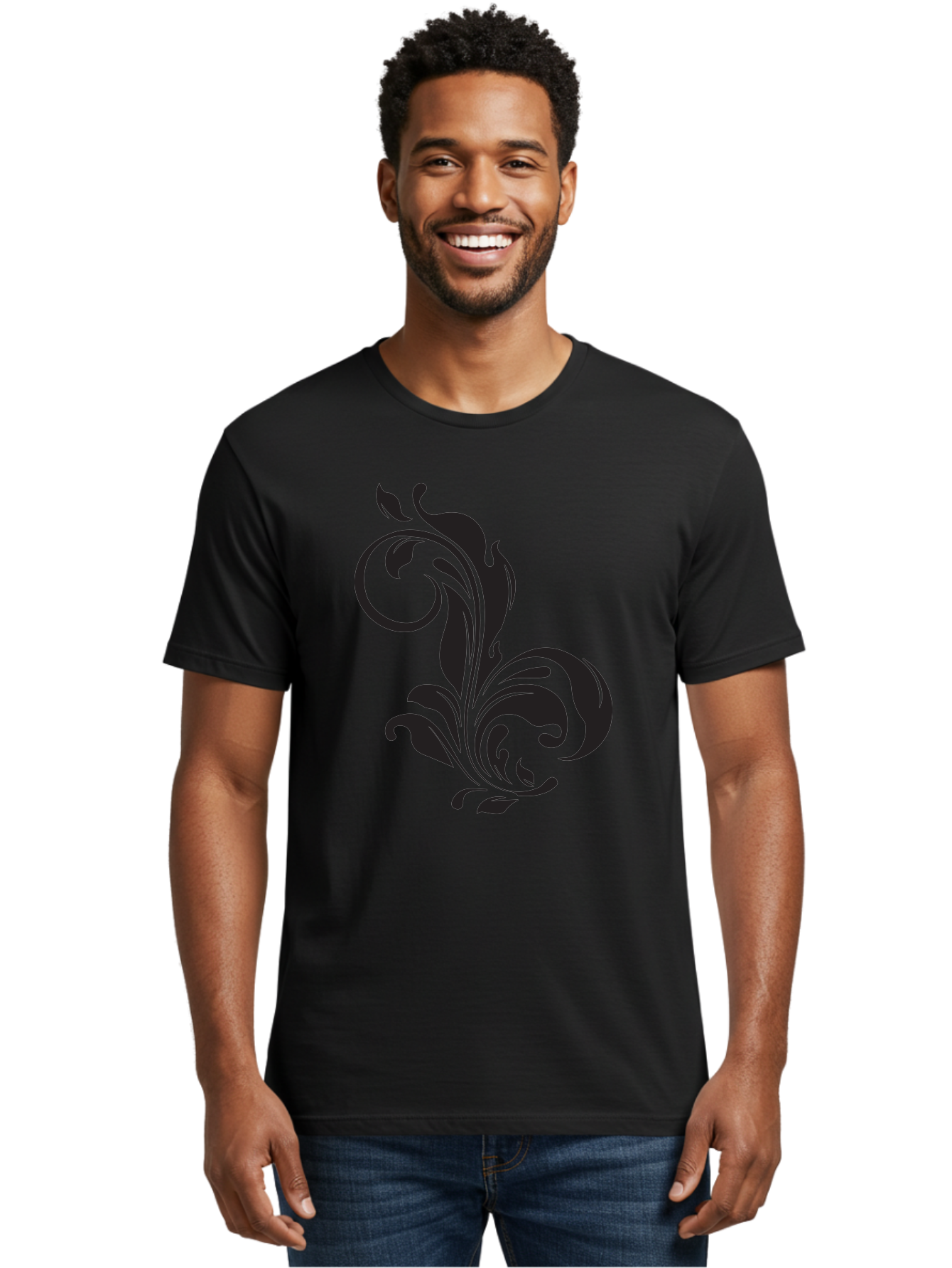 Floral-Design-3 Men'S Graphic Tee, 100% Cotton, Comfortable Casual Summer Wear, Machine Washable, Floral Motif, Decorative Element, Luxury Design, Abstract Art, Elegant Pattern, Ornate Style, Classic Symbol Aac723