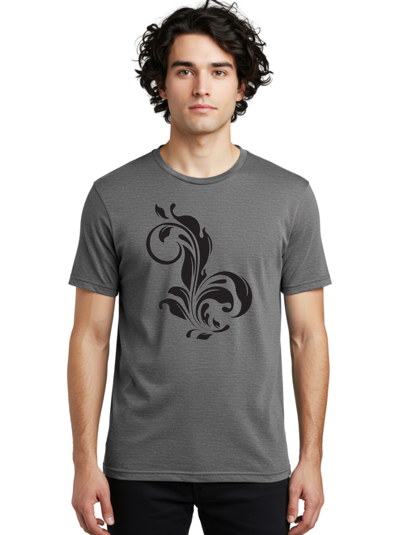 Floral-Design-3 Men'S Graphic Tee, 100% Cotton, Comfortable Casual Summer Wear, Machine Washable, Floral Motif, Decorative Element, Luxury Design, Abstract Art, Elegant Pattern, Ornate Style, Classic Symbol Aac723