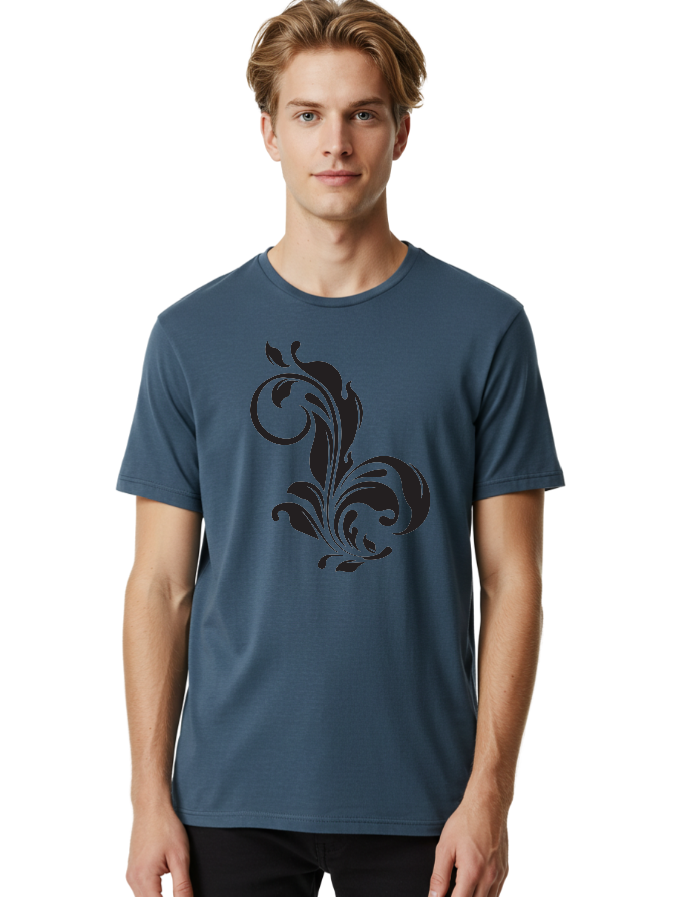 Floral-Design-3 Men'S Graphic Tee, 100% Cotton, Comfortable Casual Summer Wear, Machine Washable, Floral Motif, Decorative Element, Luxury Design, Abstract Art, Elegant Pattern, Ornate Style, Classic Symbol Aac723