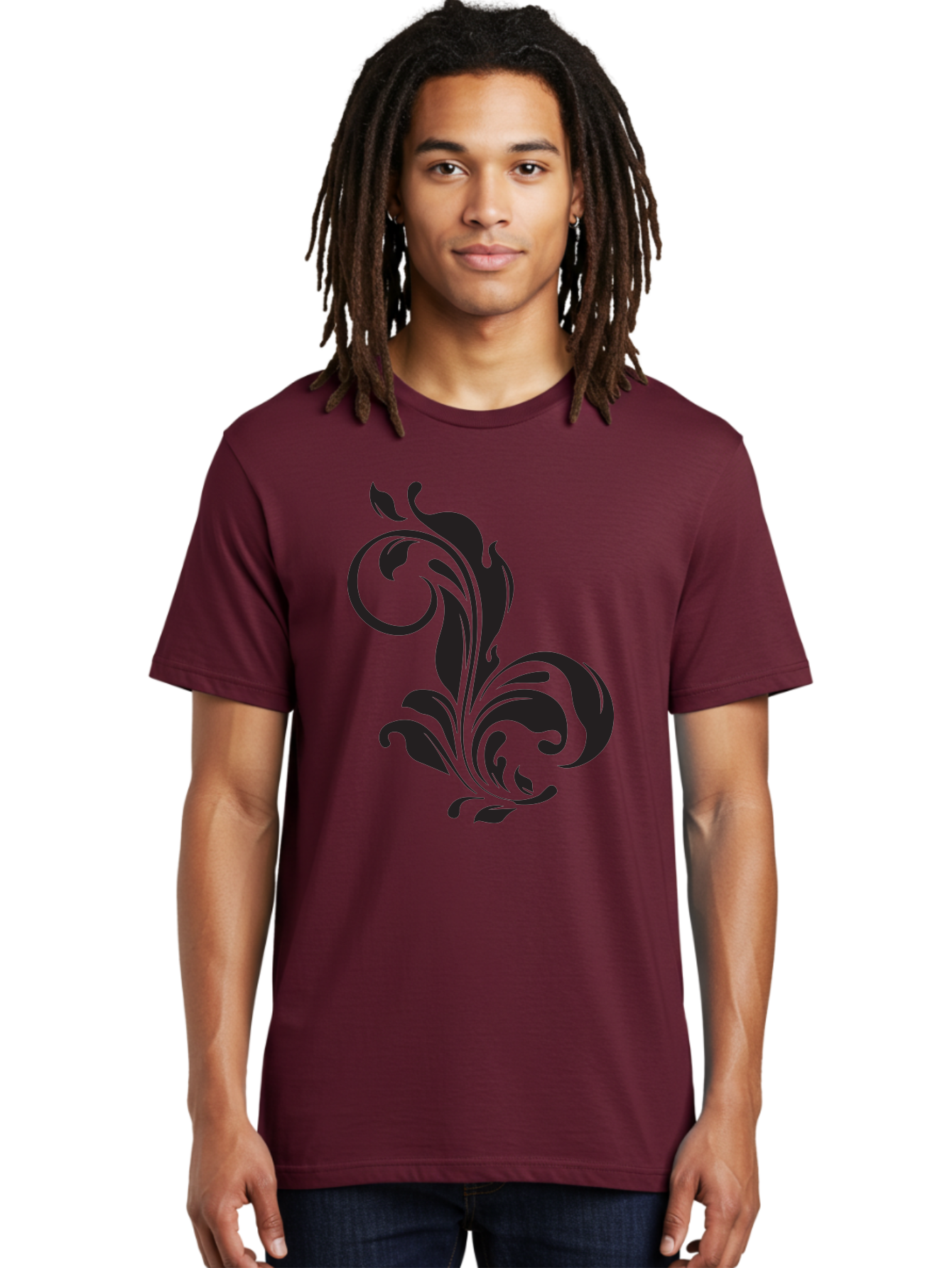 Floral-Design-3 Men'S Graphic Tee, 100% Cotton, Comfortable Casual Summer Wear, Machine Washable, Floral Motif, Decorative Element, Luxury Design, Abstract Art, Elegant Pattern, Ornate Style, Classic Symbol Aac723