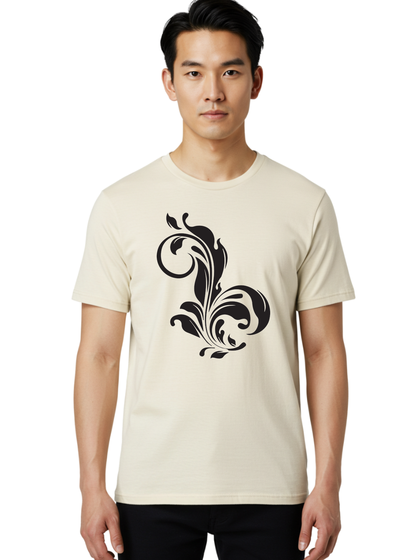 Floral-Design-3 Men'S Graphic Tee, 100% Cotton, Comfortable Casual Summer Wear, Machine Washable, Floral Motif, Decorative Element, Luxury Design, Abstract Art, Elegant Pattern, Ornate Style, Classic Symbol Aac723