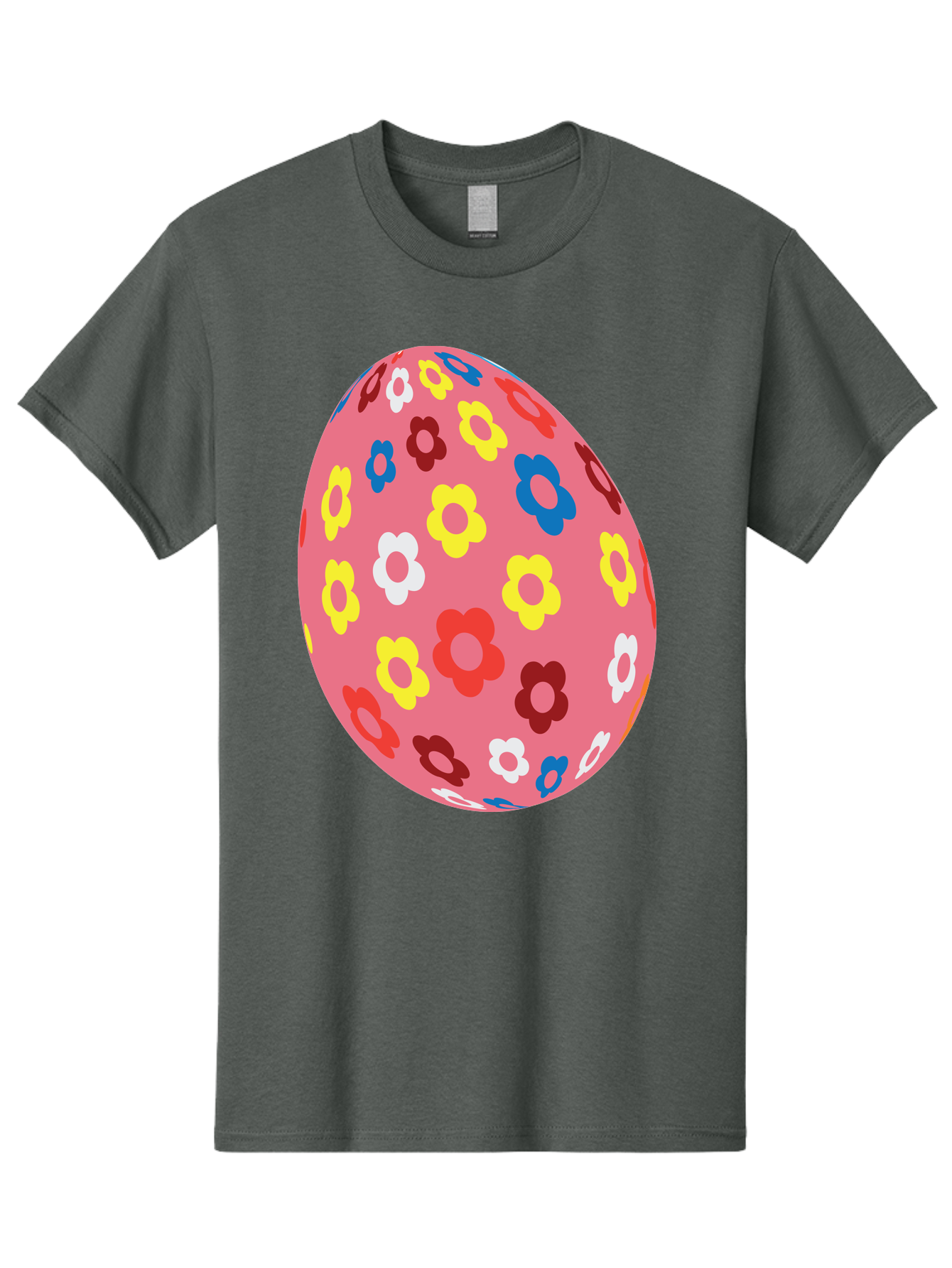 Floral-Easter-Egg-1 Men'S Graphic Tee, 100% Cotton, Comfortable Casual Summer Wear, Machine Washable, Pink Egg, Floral Pattern, Colorful Flowers, Easter Decoration, Spring Theme, Festive Design, Vibrant Colors, Easter Egg, Flower Pattern, Aac725