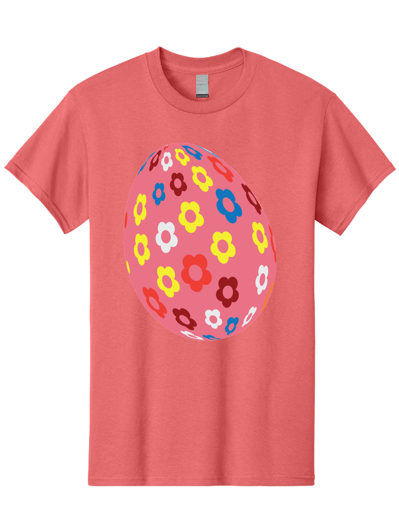 Floral-Easter-Egg-1 Men'S Graphic Tee, 100% Cotton, Comfortable Casual Summer Wear, Machine Washable, Pink Egg, Floral Pattern, Colorful Flowers, Easter Decoration, Spring Theme, Festive Design, Vibrant Colors, Easter Egg, Flower Pattern, Aac725
