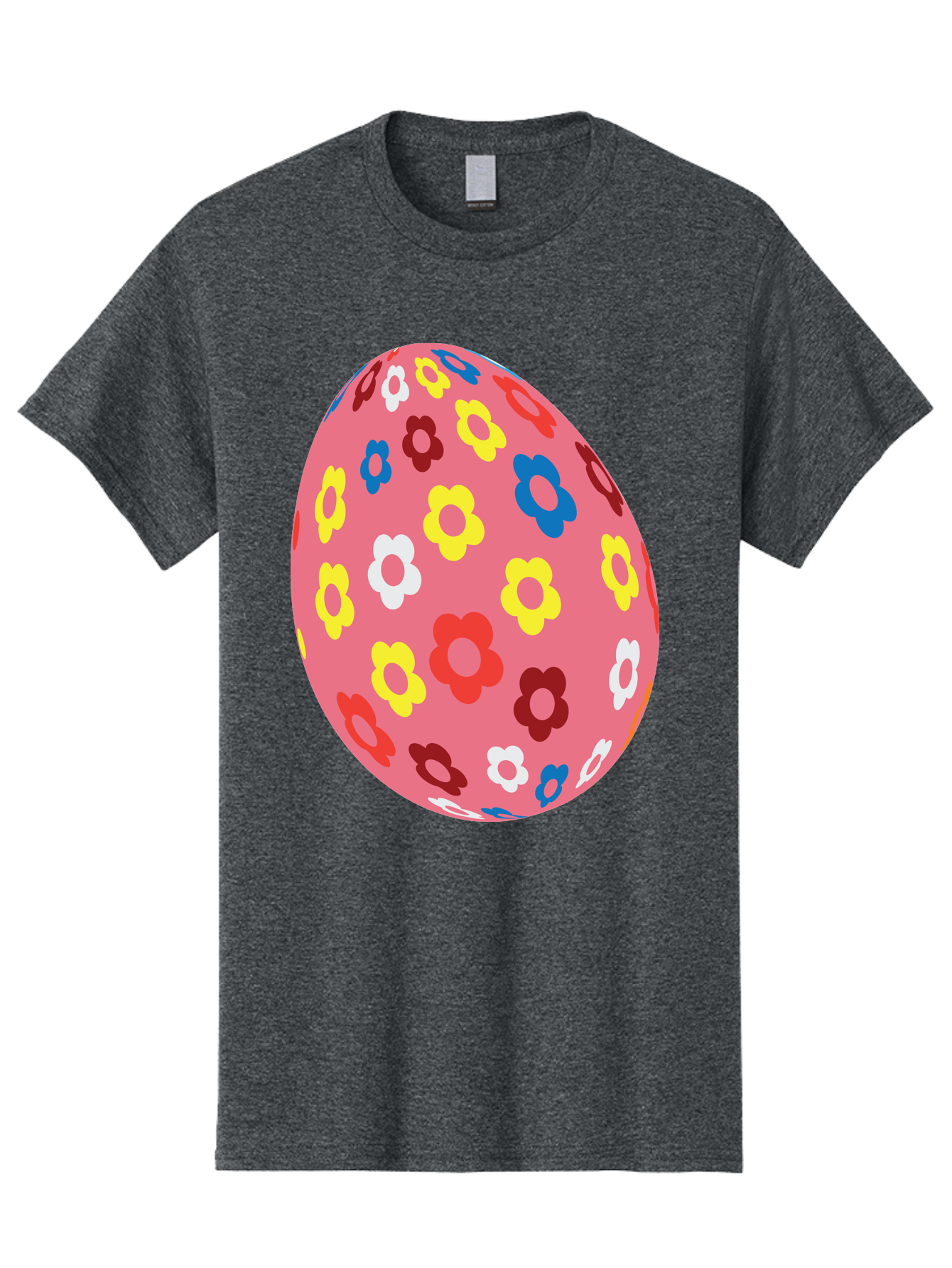 Floral-Easter-Egg-1 Men'S Graphic Tee, 100% Cotton, Comfortable Casual Summer Wear, Machine Washable, Pink Egg, Floral Pattern, Colorful Flowers, Easter Decoration, Spring Theme, Festive Design, Vibrant Colors, Easter Egg, Flower Pattern, Aac725
