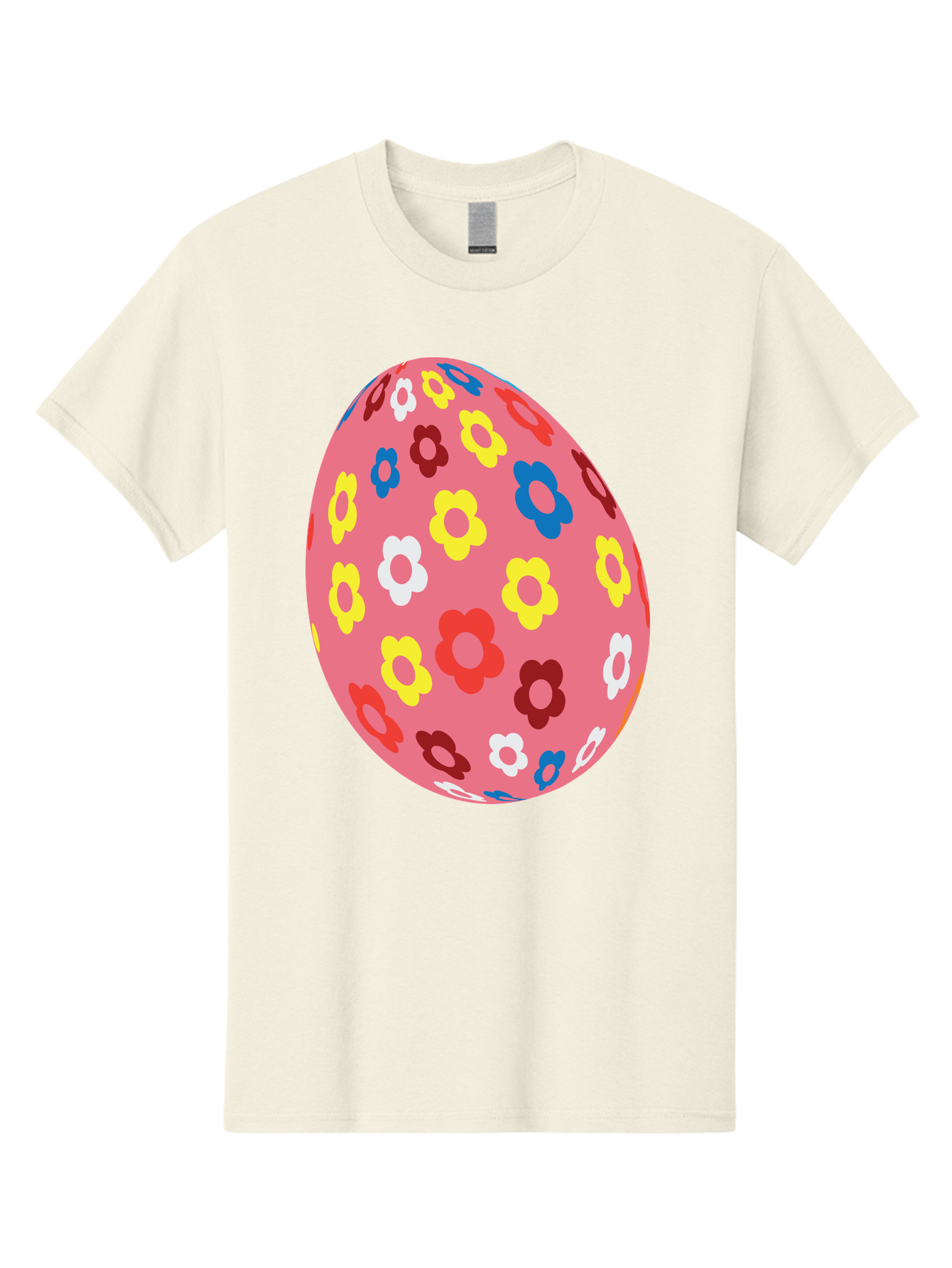 Floral-Easter-Egg-1 Men'S Graphic Tee, 100% Cotton, Comfortable Casual Summer Wear, Machine Washable, Pink Egg, Floral Pattern, Colorful Flowers, Easter Decoration, Spring Theme, Festive Design, Vibrant Colors, Easter Egg, Flower Pattern, Aac725