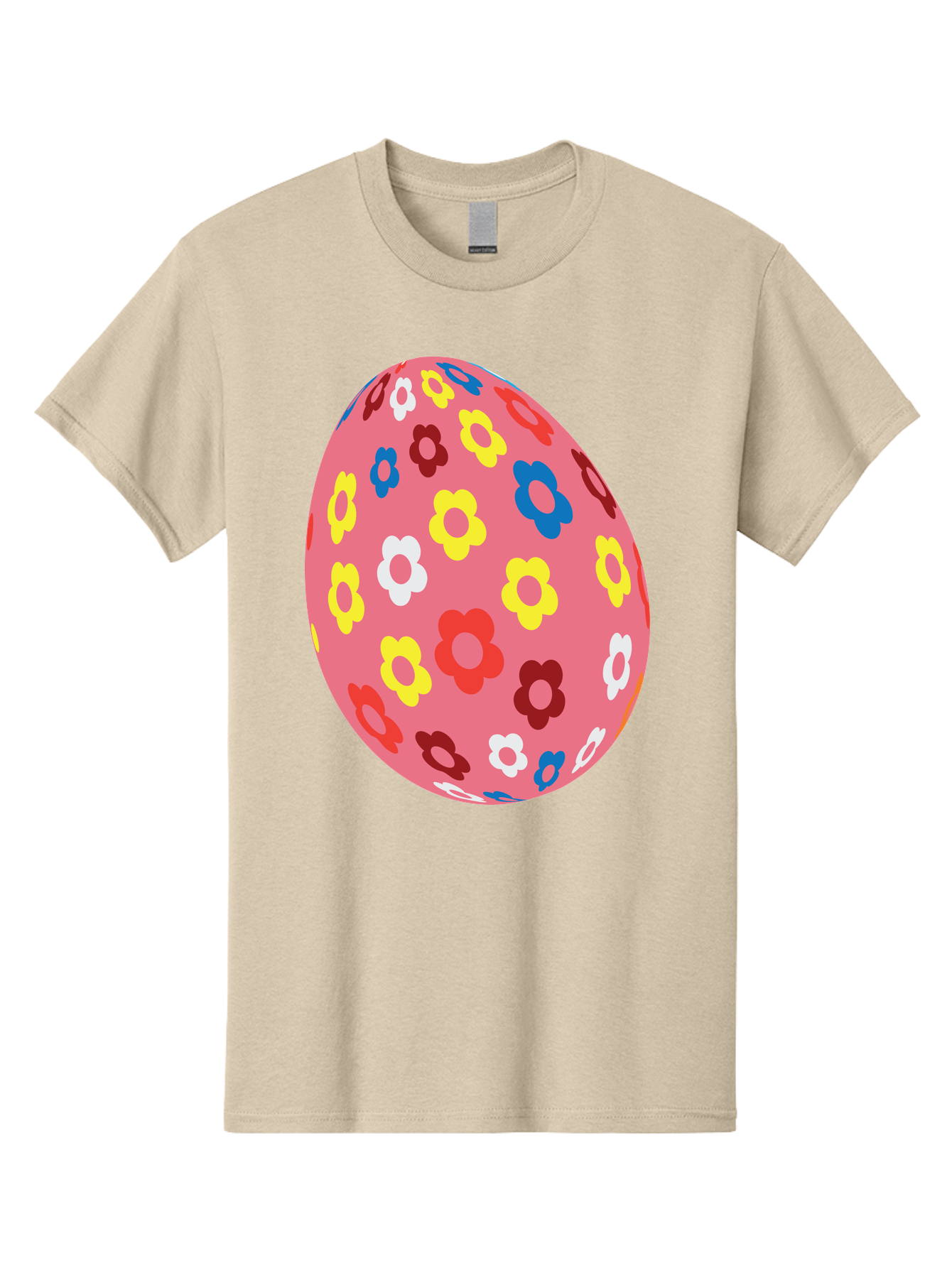 Floral-Easter-Egg-1 Men'S Graphic Tee, 100% Cotton, Comfortable Casual Summer Wear, Machine Washable, Pink Egg, Floral Pattern, Colorful Flowers, Easter Decoration, Spring Theme, Festive Design, Vibrant Colors, Easter Egg, Flower Pattern, Aac725