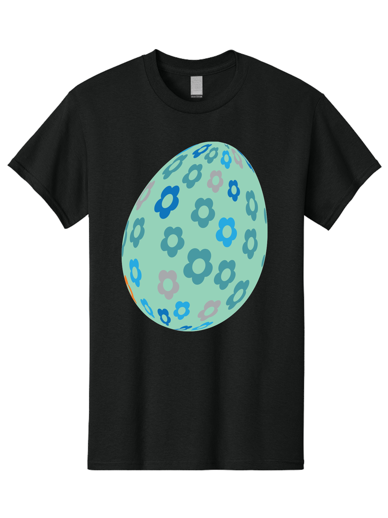 Floral-Easter-Egg-3 Men'S Graphic Tee, 100% Cotton, Comfortable Casual Summer Wear, Machine Washable, Blue Flowers, Pastel Colors, Floral Pattern, Easter Egg, Spring Theme, Decorative Design, Digital Illustration Aac727