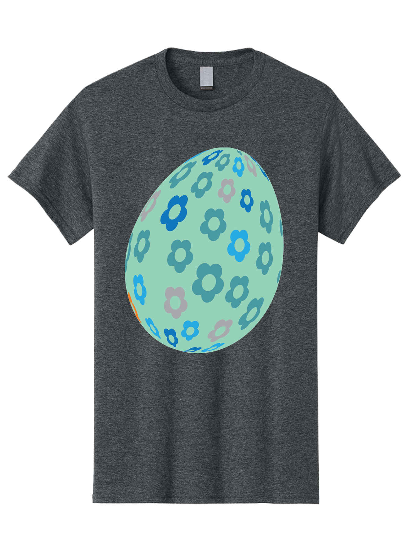 Floral-Easter-Egg-3 Men'S Graphic Tee, 100% Cotton, Comfortable Casual Summer Wear, Machine Washable, Blue Flowers, Pastel Colors, Floral Pattern, Easter Egg, Spring Theme, Decorative Design, Digital Illustration Aac727