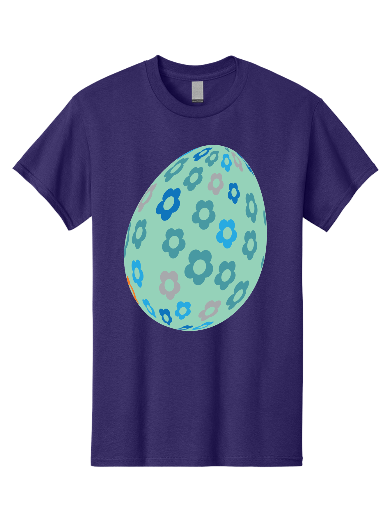 Floral-Easter-Egg-3 Men'S Graphic Tee, 100% Cotton, Comfortable Casual Summer Wear, Machine Washable, Blue Flowers, Pastel Colors, Floral Pattern, Easter Egg, Spring Theme, Decorative Design, Digital Illustration Aac727