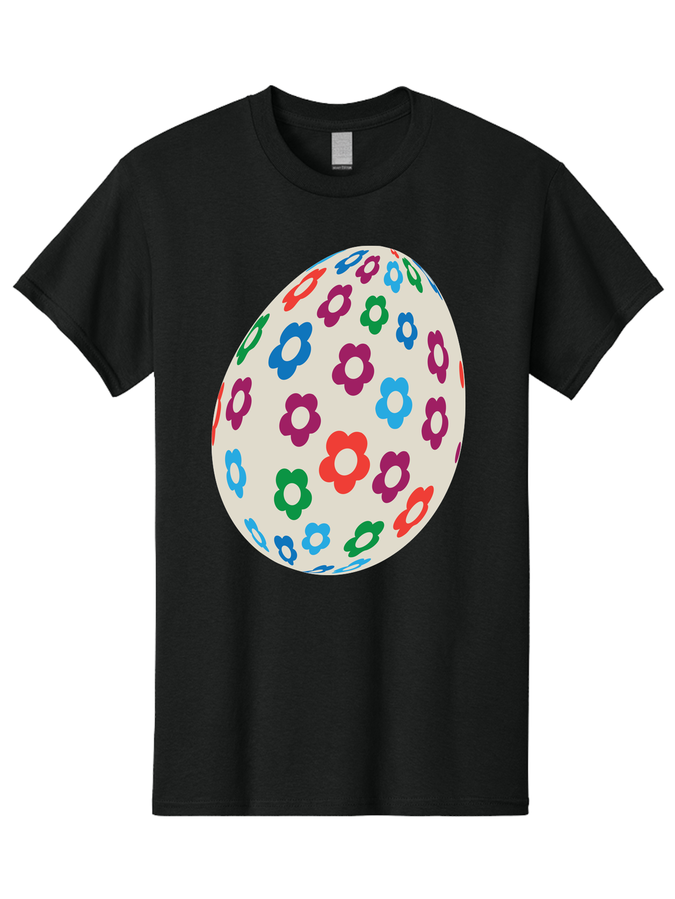 Floral-Egg-1 Men'S Graphic Tee, 100% Cotton, Comfortable Casual Summer Wear, Machine Washable, Colorful Flowers, Easter Egg Decoration, Floral Pattern, Pastel Colors, Festive Design, Spring Theme, Easter Celebration Aac729