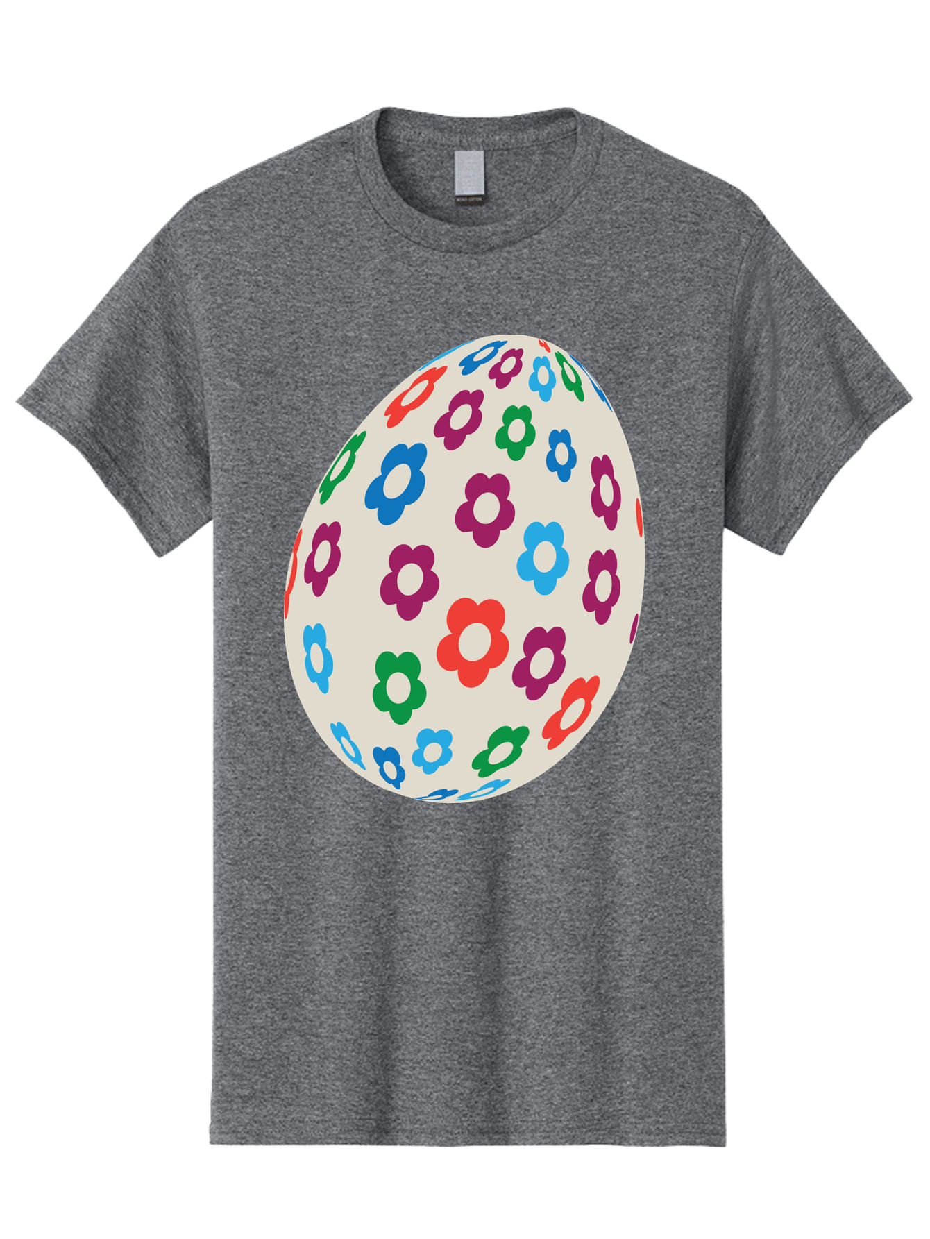 Floral-Egg-1 Men'S Graphic Tee, 100% Cotton, Comfortable Casual Summer Wear, Machine Washable, Colorful Flowers, Easter Egg Decoration, Floral Pattern, Pastel Colors, Festive Design, Spring Theme, Easter Celebration Aac729