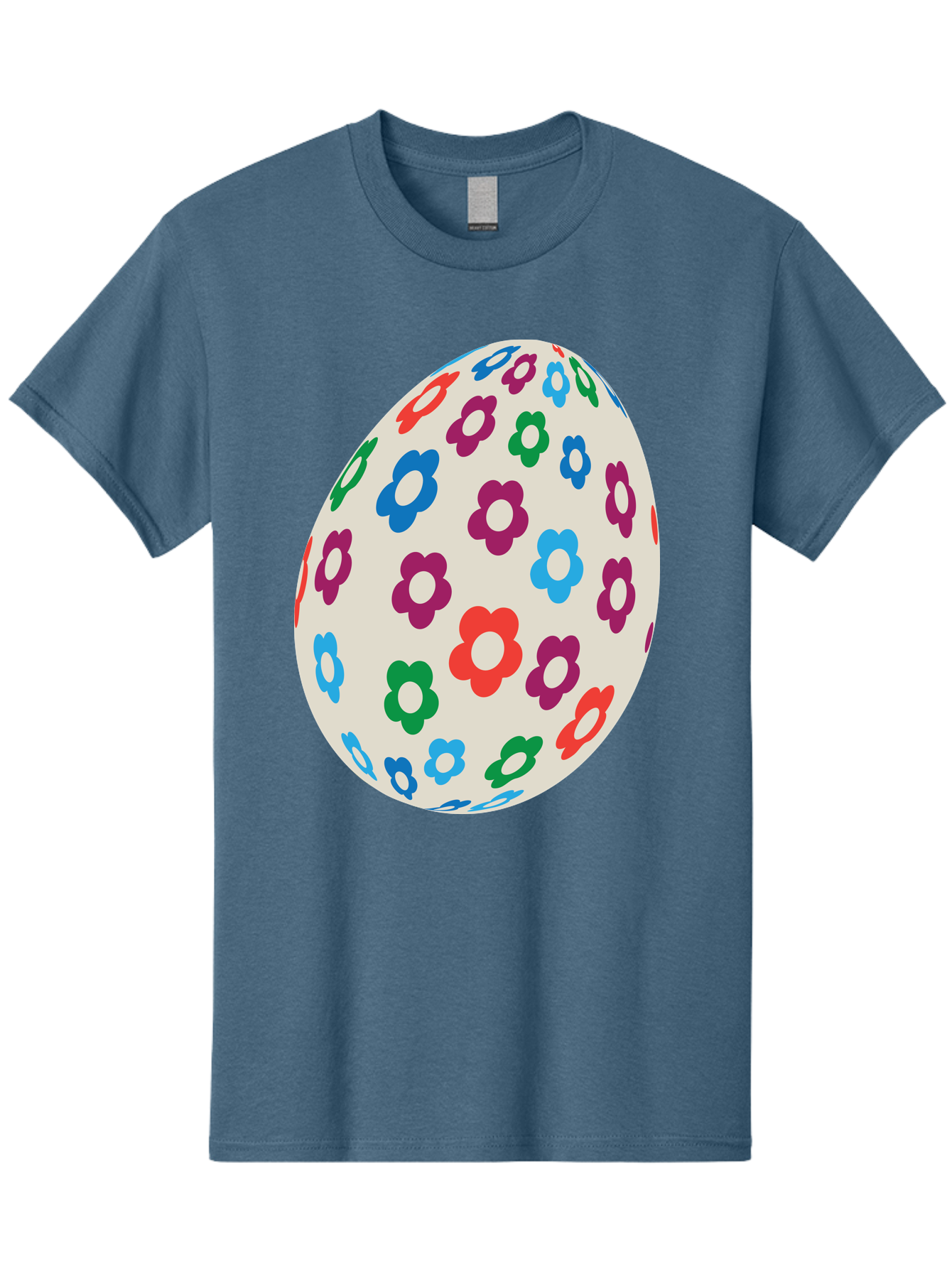 Floral-Egg-1 Men'S Graphic Tee, 100% Cotton, Comfortable Casual Summer Wear, Machine Washable, Colorful Flowers, Easter Egg Decoration, Floral Pattern, Pastel Colors, Festive Design, Spring Theme, Easter Celebration Aac729