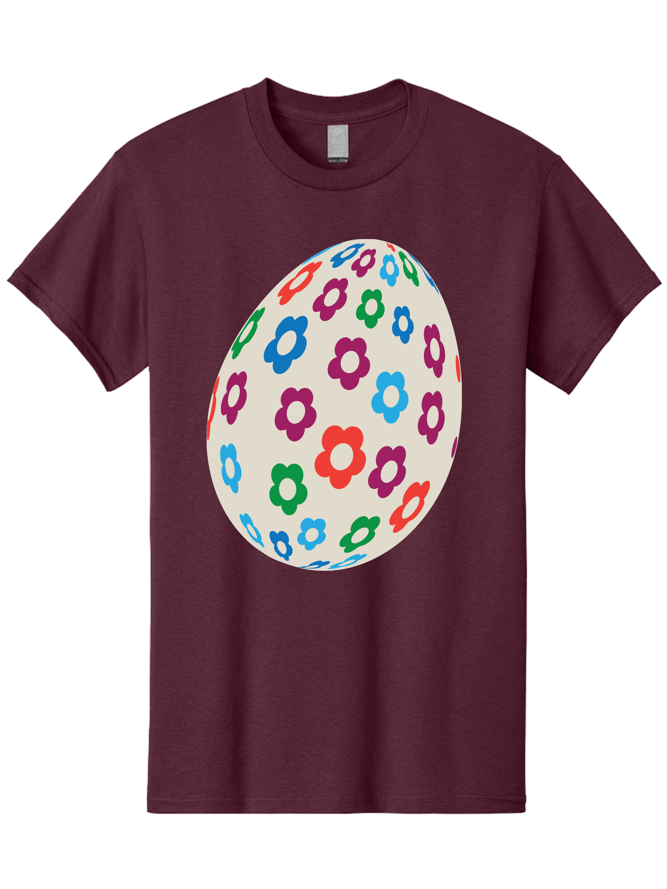 Floral-Egg-1 Men'S Graphic Tee, 100% Cotton, Comfortable Casual Summer Wear, Machine Washable, Colorful Flowers, Easter Egg Decoration, Floral Pattern, Pastel Colors, Festive Design, Spring Theme, Easter Celebration Aac729