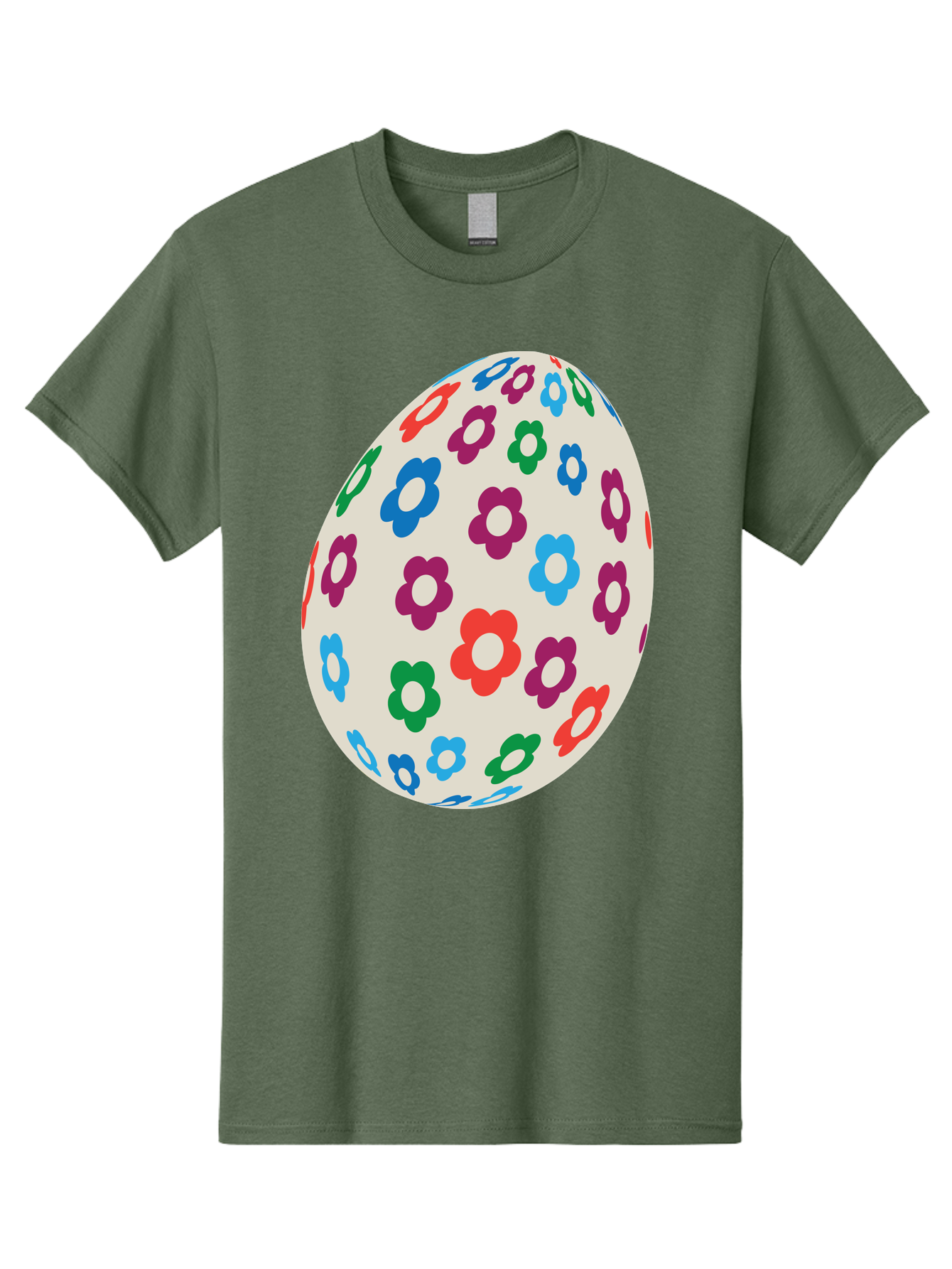 Floral-Egg-1 Men'S Graphic Tee, 100% Cotton, Comfortable Casual Summer Wear, Machine Washable, Colorful Flowers, Easter Egg Decoration, Floral Pattern, Pastel Colors, Festive Design, Spring Theme, Easter Celebration Aac729