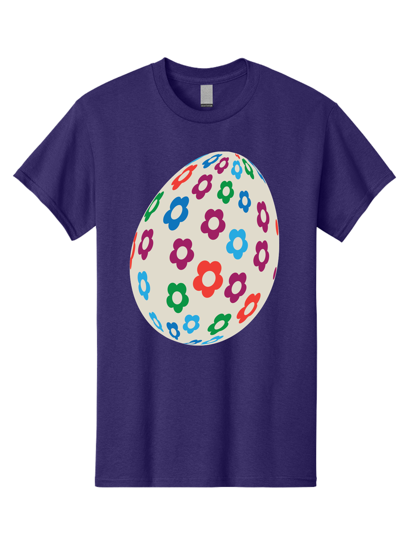 Floral-Egg-1 Men'S Graphic Tee, 100% Cotton, Comfortable Casual Summer Wear, Machine Washable, Colorful Flowers, Easter Egg Decoration, Floral Pattern, Pastel Colors, Festive Design, Spring Theme, Easter Celebration Aac729