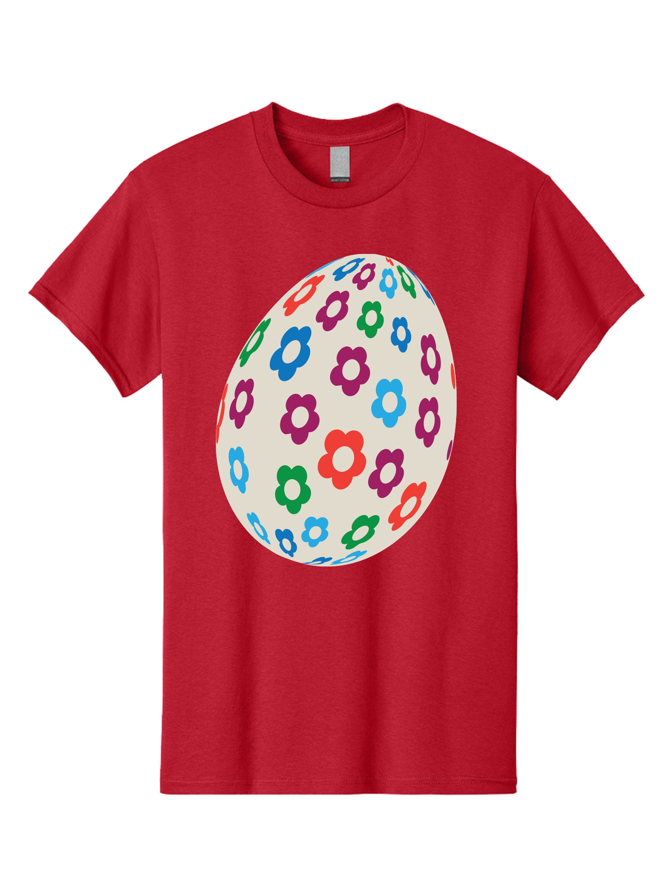 Floral-Egg-1 Men'S Graphic Tee, 100% Cotton, Comfortable Casual Summer Wear, Machine Washable, Colorful Flowers, Easter Egg Decoration, Floral Pattern, Pastel Colors, Festive Design, Spring Theme, Easter Celebration Aac729