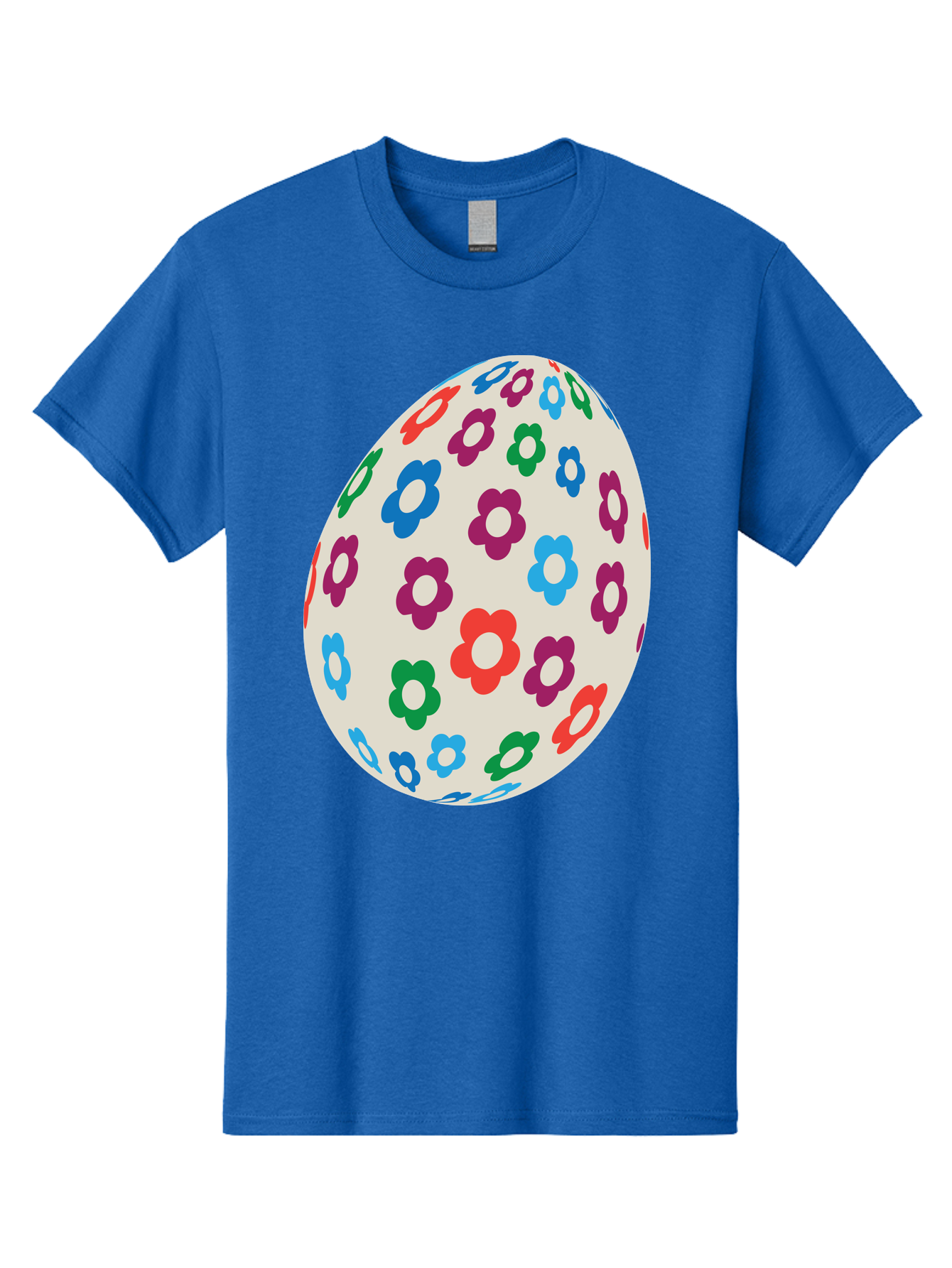 Floral-Egg-1 Men'S Graphic Tee, 100% Cotton, Comfortable Casual Summer Wear, Machine Washable, Colorful Flowers, Easter Egg Decoration, Floral Pattern, Pastel Colors, Festive Design, Spring Theme, Easter Celebration Aac729