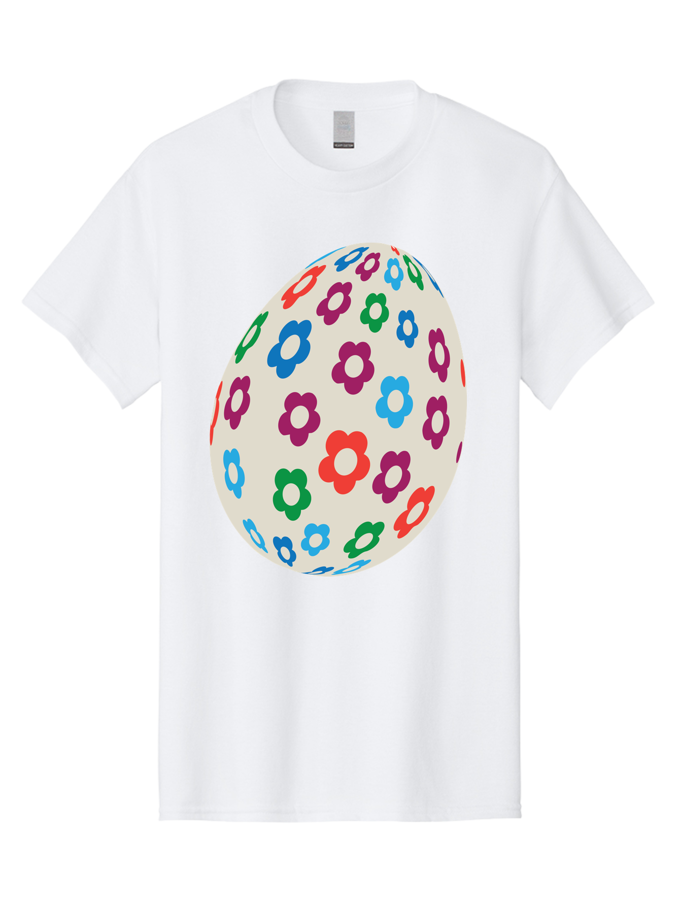 Floral-Egg-1 Men'S Graphic Tee, 100% Cotton, Comfortable Casual Summer Wear, Machine Washable, Colorful Flowers, Easter Egg Decoration, Floral Pattern, Pastel Colors, Festive Design, Spring Theme, Easter Celebration Aac729