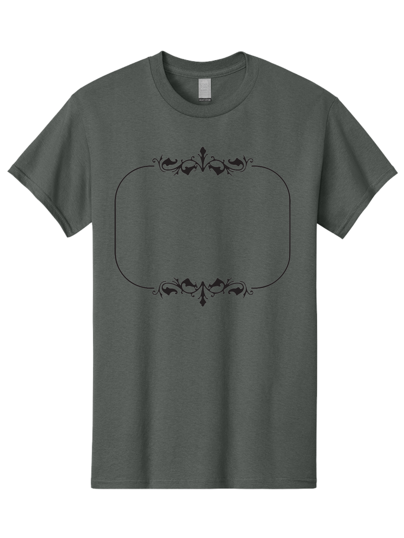 Floral-Frame Men'S Graphic Tee, 100% Cotton, Comfortable Casual Summer Wear, Machine Washable, Floral Design, Vintage Frame, Ornate Patterns, Elegant Border, Classic Decor, Decorative Elements, Stylish Graphics, Ornamental Details Aac733