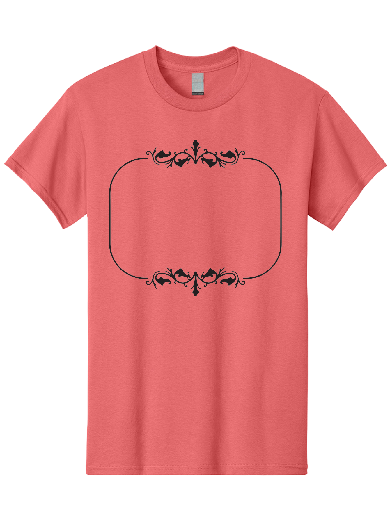 Floral-Frame Men'S Graphic Tee, 100% Cotton, Comfortable Casual Summer Wear, Machine Washable, Floral Design, Vintage Frame, Ornate Patterns, Elegant Border, Classic Decor, Decorative Elements, Stylish Graphics, Ornamental Details Aac733