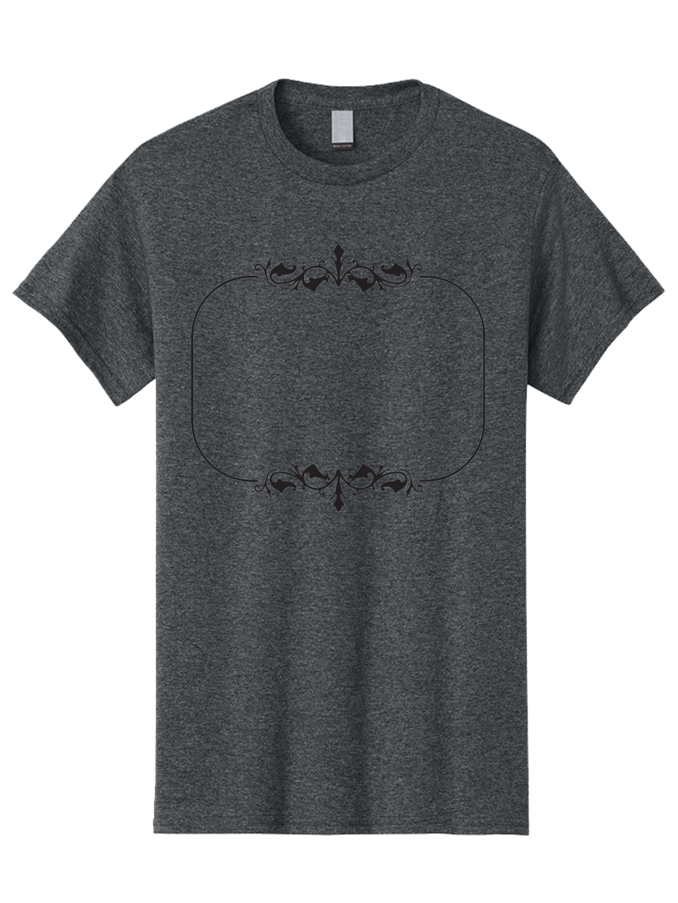 Floral-Frame Men'S Graphic Tee, 100% Cotton, Comfortable Casual Summer Wear, Machine Washable, Floral Design, Vintage Frame, Ornate Patterns, Elegant Border, Classic Decor, Decorative Elements, Stylish Graphics, Ornamental Details Aac733