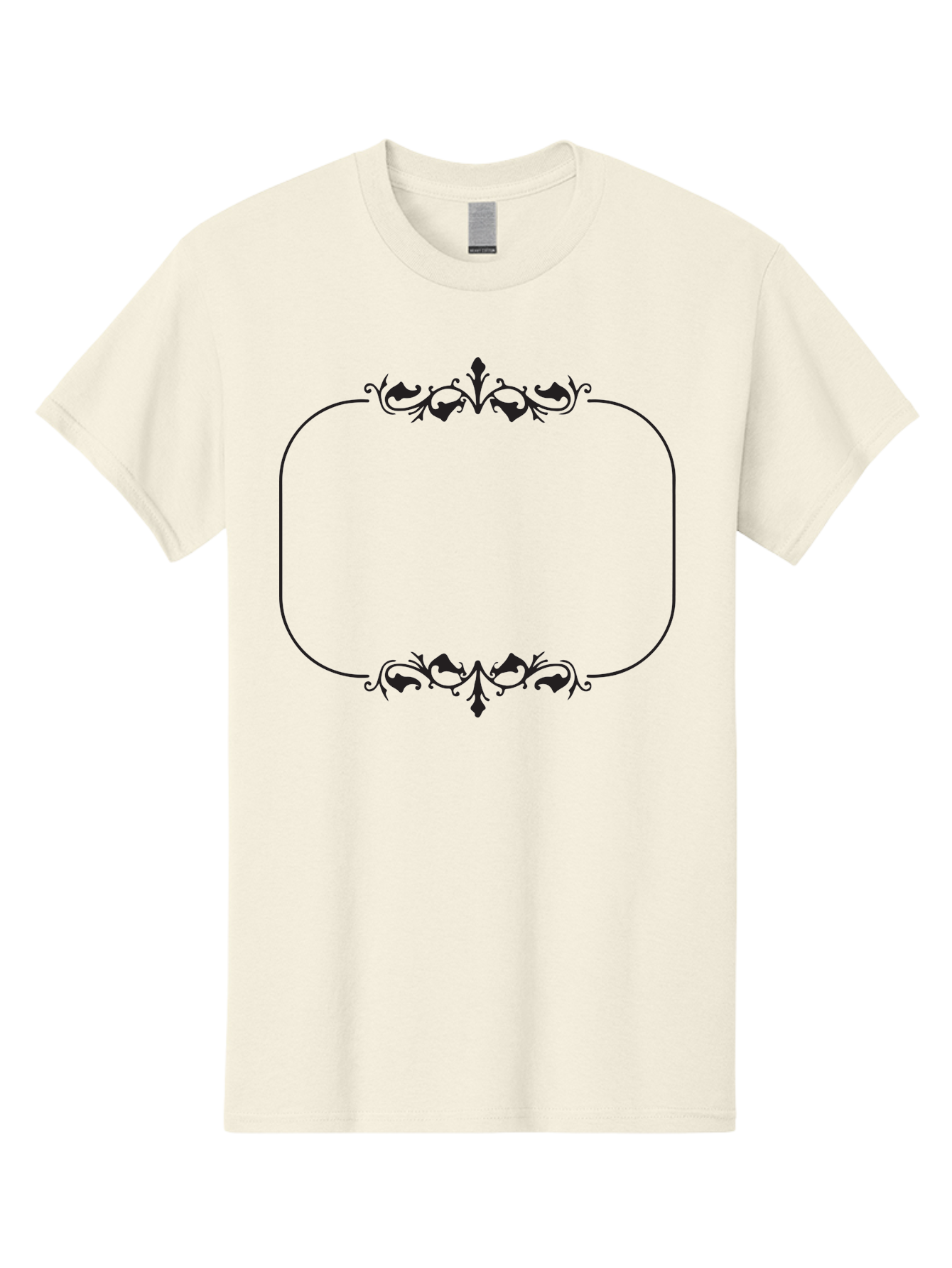 Floral-Frame Men'S Graphic Tee, 100% Cotton, Comfortable Casual Summer Wear, Machine Washable, Floral Design, Vintage Frame, Ornate Patterns, Elegant Border, Classic Decor, Decorative Elements, Stylish Graphics, Ornamental Details Aac733