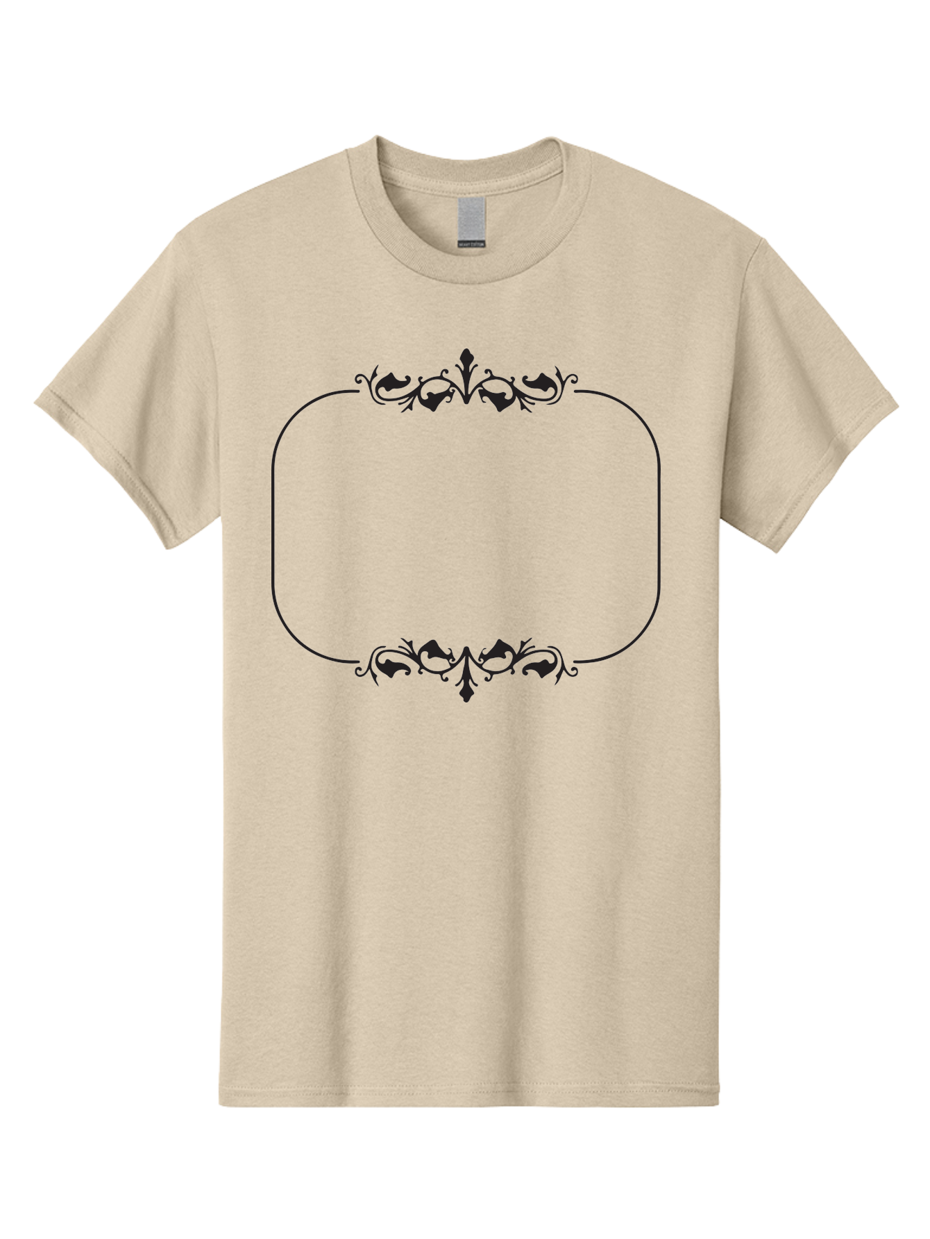 Floral-Frame Men'S Graphic Tee, 100% Cotton, Comfortable Casual Summer Wear, Machine Washable, Floral Design, Vintage Frame, Ornate Patterns, Elegant Border, Classic Decor, Decorative Elements, Stylish Graphics, Ornamental Details Aac733