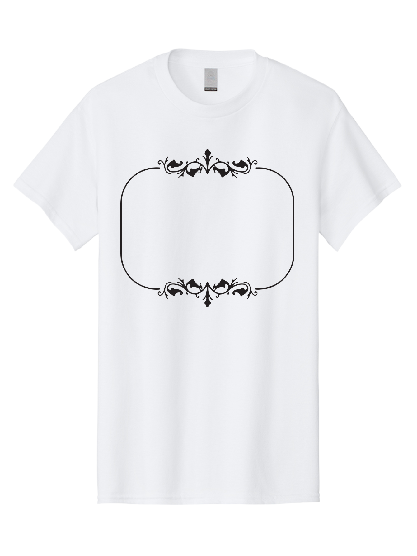 Floral-Frame Men'S Graphic Tee, 100% Cotton, Comfortable Casual Summer Wear, Machine Washable, Floral Design, Vintage Frame, Ornate Patterns, Elegant Border, Classic Decor, Decorative Elements, Stylish Graphics, Ornamental Details Aac733