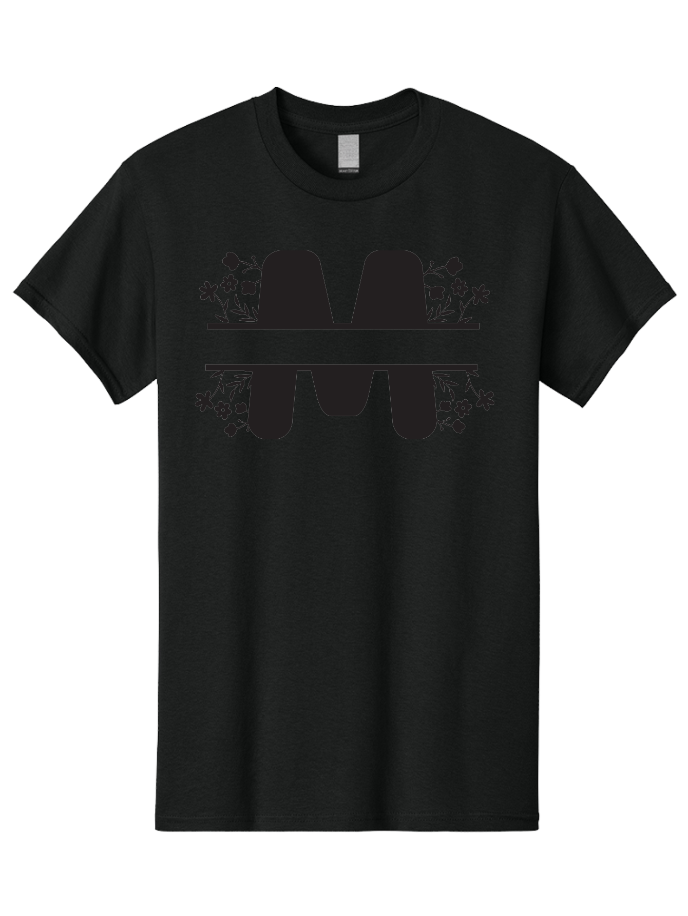 Floral-M-Logo Men'S Graphic Tee, 100% Cotton, Comfortable Casual Summer Wear, Machine Washable, Stylish Logo, Letter M, Floral Design, Bold Typography, Decorative Flowers, Modern Graphics, Sleek Design Aac735