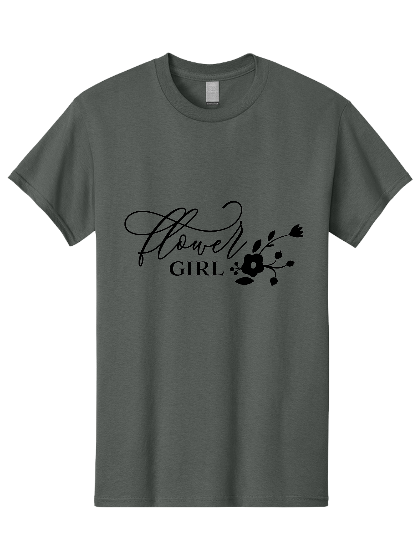 Flower-Girl Men'S Graphic Tee, 100% Cotton, Comfortable Casual Summer Wear, Machine Washable, Flower Girl, Beautiful Floral Designs, Elegance, Cursive Script, Blooming Flowers, Feminine Charm, Delicate Illustrations, Floral Arrangements Aac736