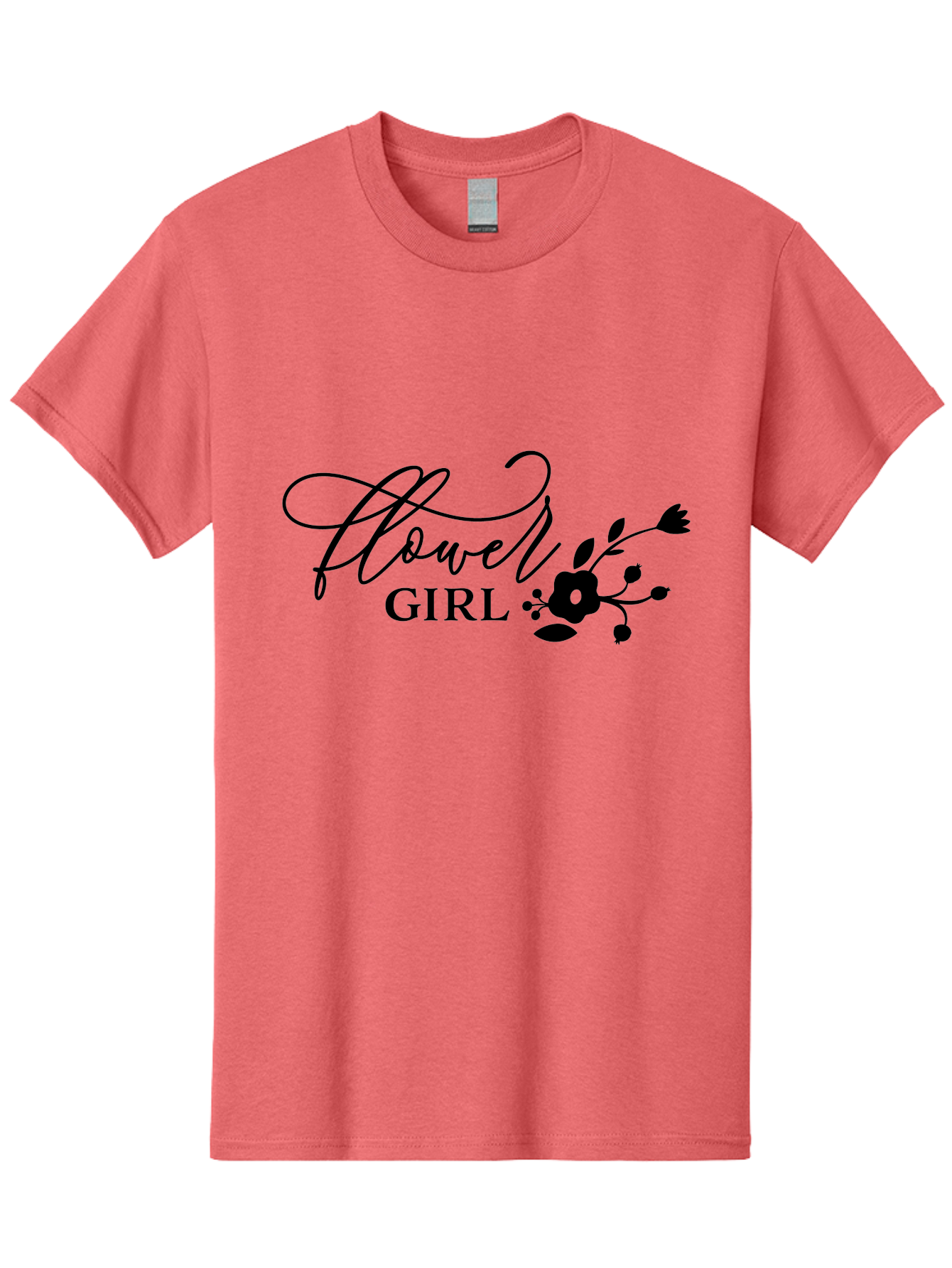 Flower-Girl Men'S Graphic Tee, 100% Cotton, Comfortable Casual Summer Wear, Machine Washable, Flower Girl, Beautiful Floral Designs, Elegance, Cursive Script, Blooming Flowers, Feminine Charm, Delicate Illustrations, Floral Arrangements Aac736