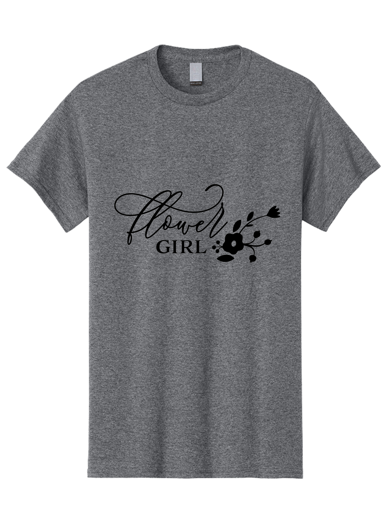 Flower-Girl Men'S Graphic Tee, 100% Cotton, Comfortable Casual Summer Wear, Machine Washable, Flower Girl, Beautiful Floral Designs, Elegance, Cursive Script, Blooming Flowers, Feminine Charm, Delicate Illustrations, Floral Arrangements Aac736
