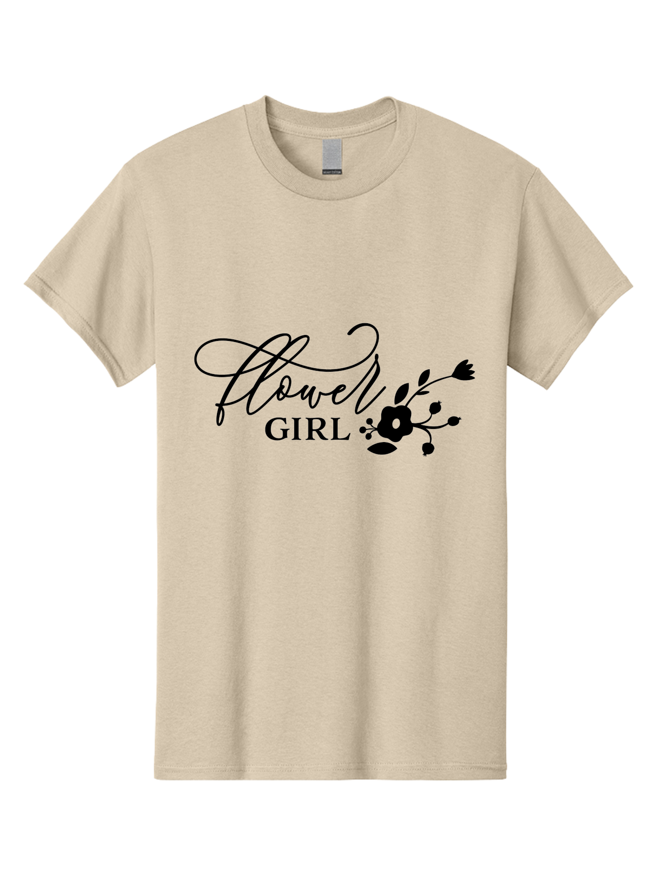 Flower-Girl Men'S Graphic Tee, 100% Cotton, Comfortable Casual Summer Wear, Machine Washable, Flower Girl, Beautiful Floral Designs, Elegance, Cursive Script, Blooming Flowers, Feminine Charm, Delicate Illustrations, Floral Arrangements Aac736