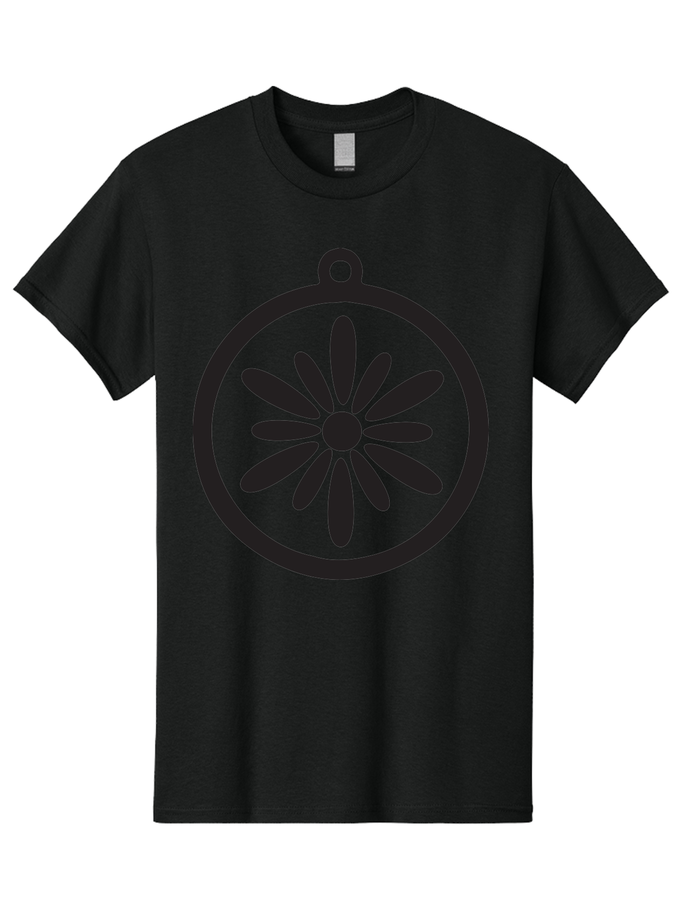Flower-Pendant Men'S Graphic Tee, 100% Cotton, Comfortable Casual Summer Wear, Machine Washable, Flower Pendant, Minimalist Design, Circular Shape, Floral Motif, Simple Jewelry, Elegant Accessory, Modern Charm, Stylized Bloom Aac737
