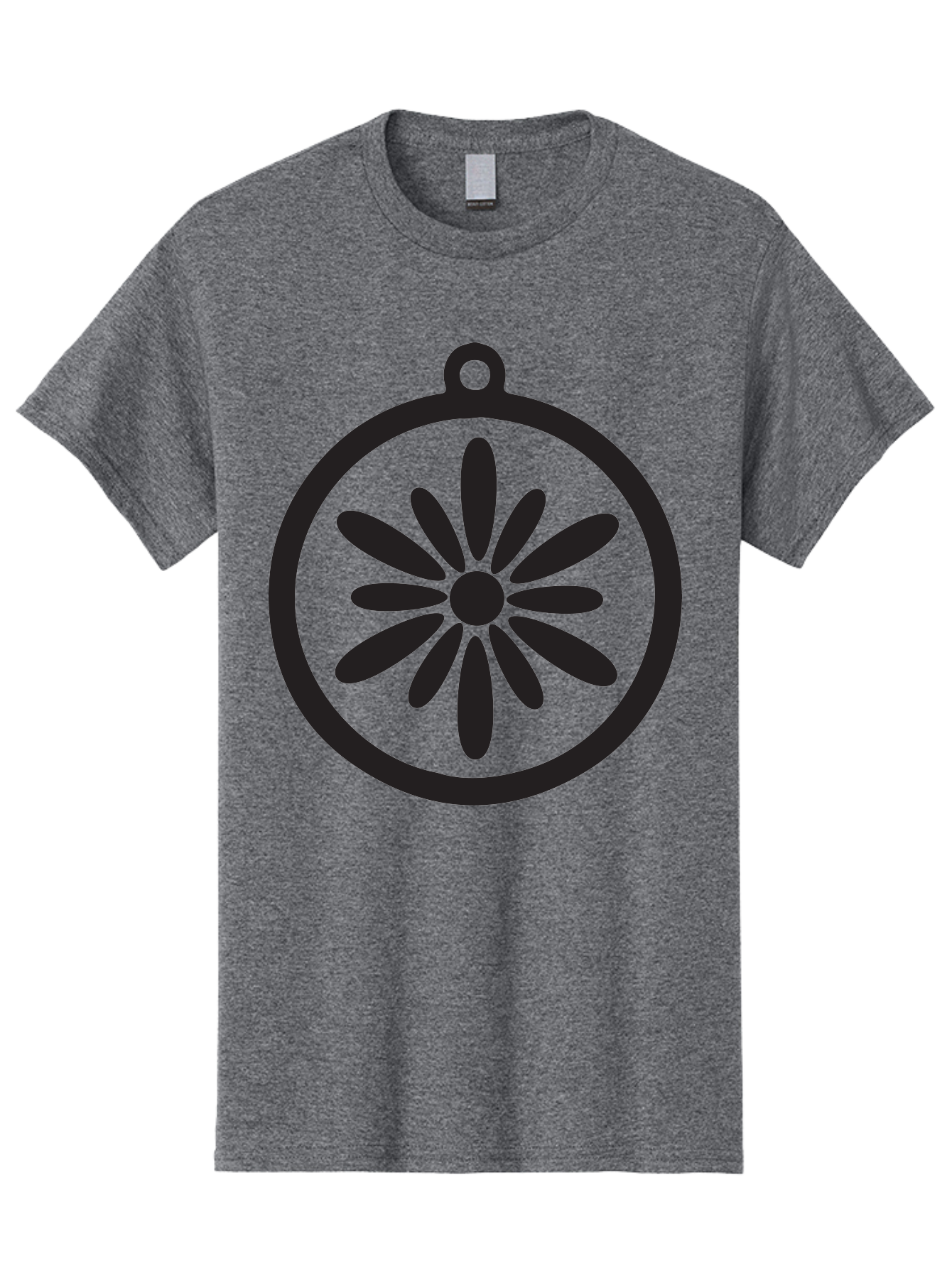 Flower-Pendant Men'S Graphic Tee, 100% Cotton, Comfortable Casual Summer Wear, Machine Washable, Flower Pendant, Minimalist Design, Circular Shape, Floral Motif, Simple Jewelry, Elegant Accessory, Modern Charm, Stylized Bloom Aac737