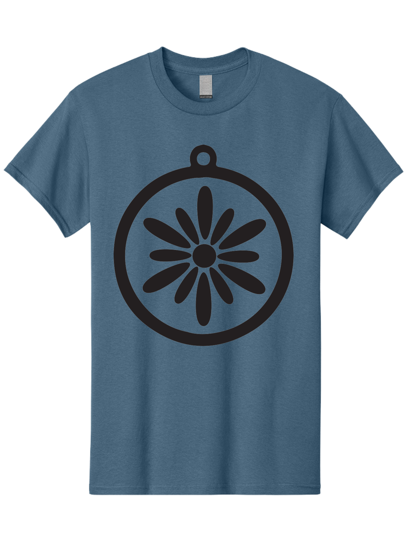 Flower-Pendant Men'S Graphic Tee, 100% Cotton, Comfortable Casual Summer Wear, Machine Washable, Flower Pendant, Minimalist Design, Circular Shape, Floral Motif, Simple Jewelry, Elegant Accessory, Modern Charm, Stylized Bloom Aac737