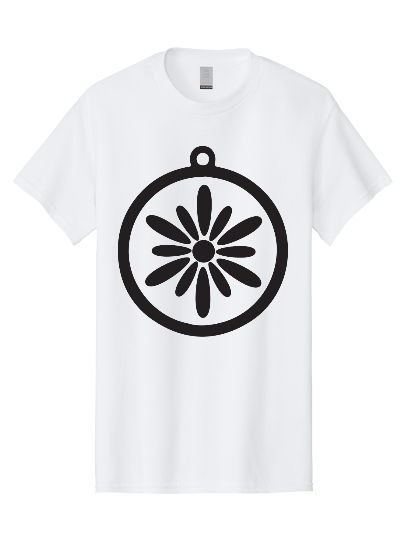 Flower-Pendant Men'S Graphic Tee, 100% Cotton, Comfortable Casual Summer Wear, Machine Washable, Flower Pendant, Minimalist Design, Circular Shape, Floral Motif, Simple Jewelry, Elegant Accessory, Modern Charm, Stylized Bloom Aac737