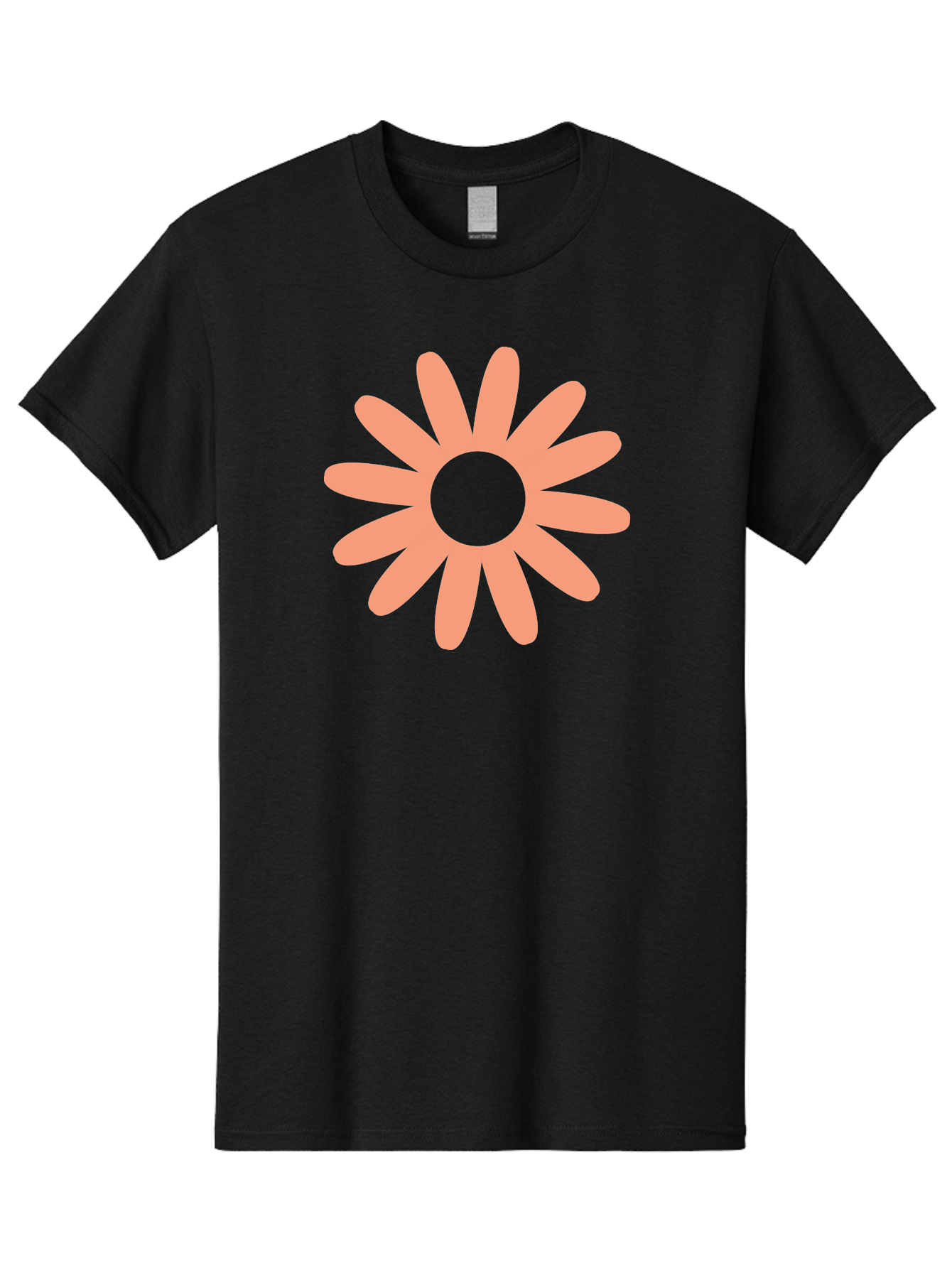 Flower Men'S Graphic Tee, 100% Cotton, Comfortable Casual Summer Wear, Machine Washable, Simple Flower Design, Pink Petals, Minimalist Illustration, Floral Pattern, Graphic Design Element, Pastel Colors, Cute Graphics Aac738