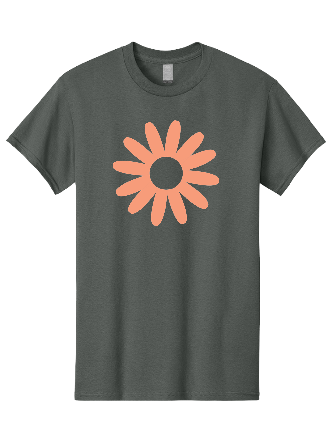 Flower Men'S Graphic Tee, 100% Cotton, Comfortable Casual Summer Wear, Machine Washable, Simple Flower Design, Pink Petals, Minimalist Illustration, Floral Pattern, Graphic Design Element, Pastel Colors, Cute Graphics Aac738