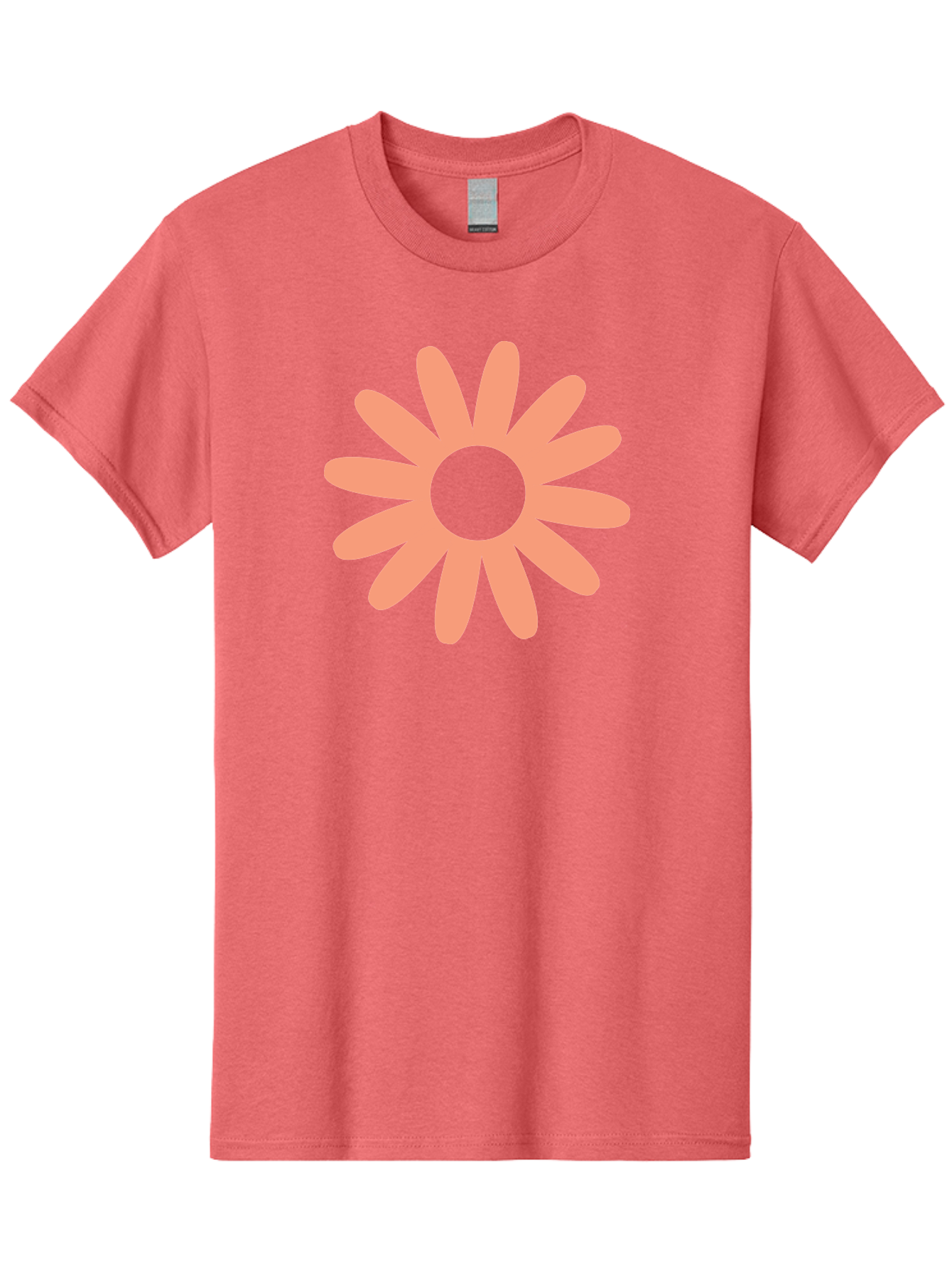Flower Men'S Graphic Tee, 100% Cotton, Comfortable Casual Summer Wear, Machine Washable, Simple Flower Design, Pink Petals, Minimalist Illustration, Floral Pattern, Graphic Design Element, Pastel Colors, Cute Graphics Aac738