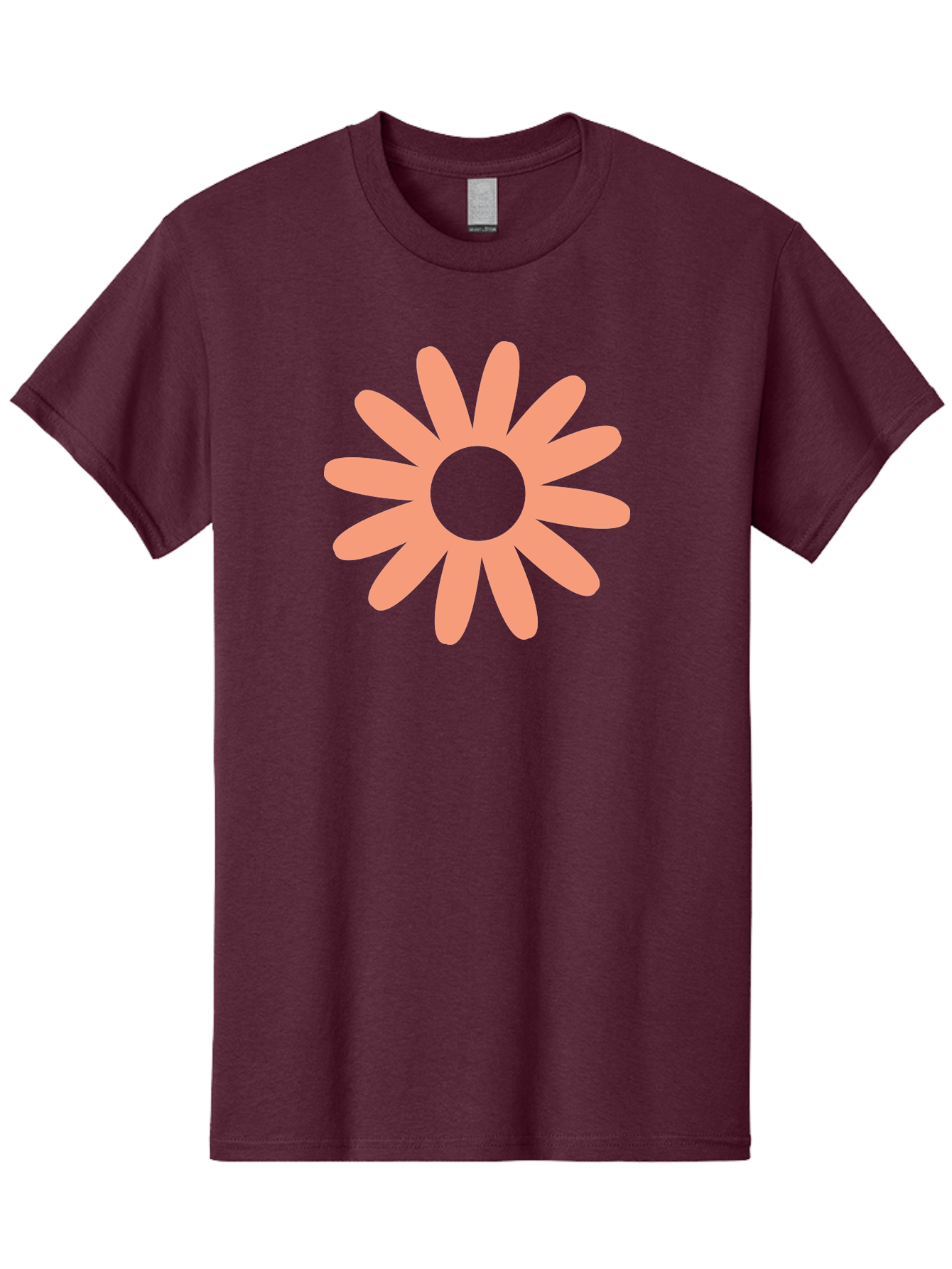 Flower Men'S Graphic Tee, 100% Cotton, Comfortable Casual Summer Wear, Machine Washable, Simple Flower Design, Pink Petals, Minimalist Illustration, Floral Pattern, Graphic Design Element, Pastel Colors, Cute Graphics Aac738